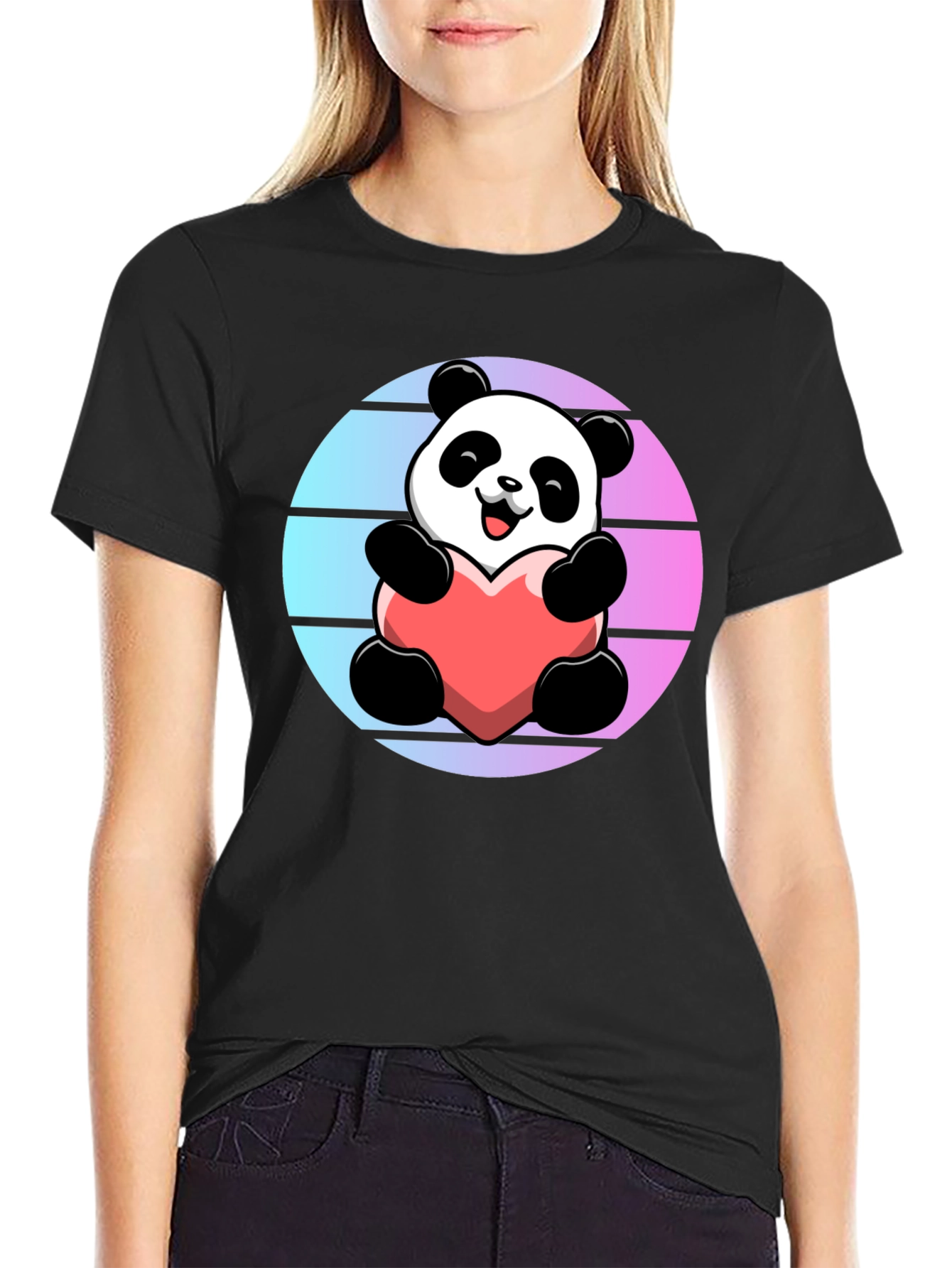 Panda Heart Graphic Tee - Cute Unisex T-Shirt
