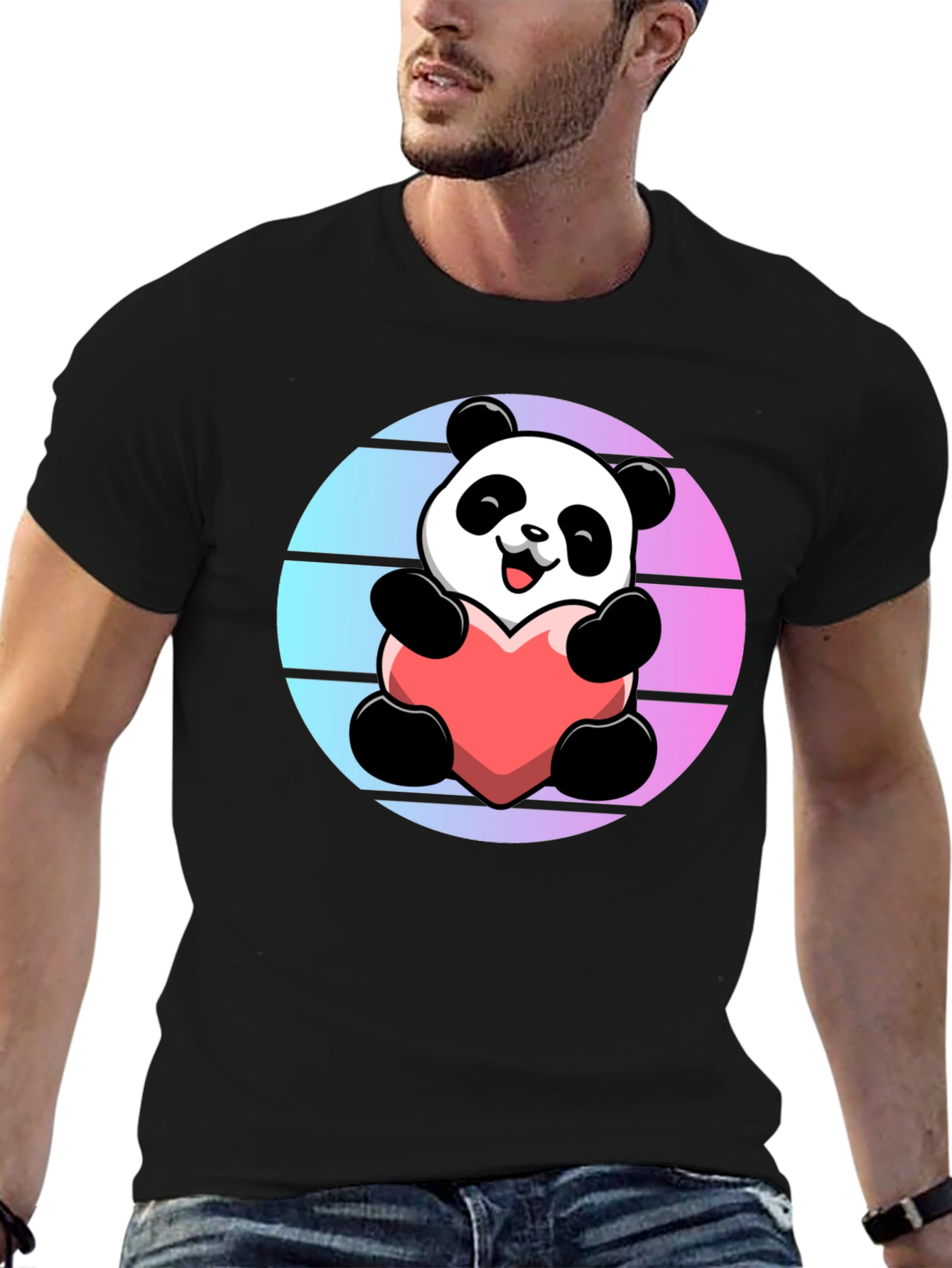Panda Heart Graphic Tee - Cute Unisex T-Shirt