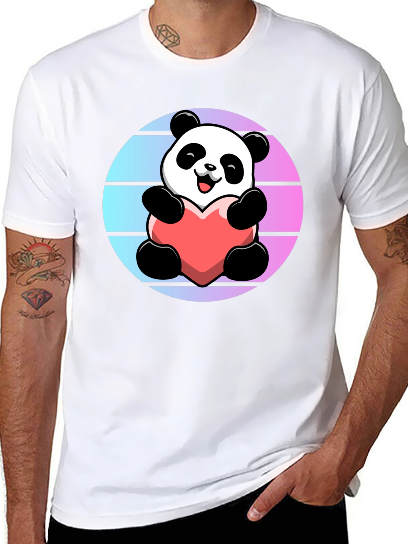 Panda Heart Graphic Tee - Cute Unisex T-Shirt