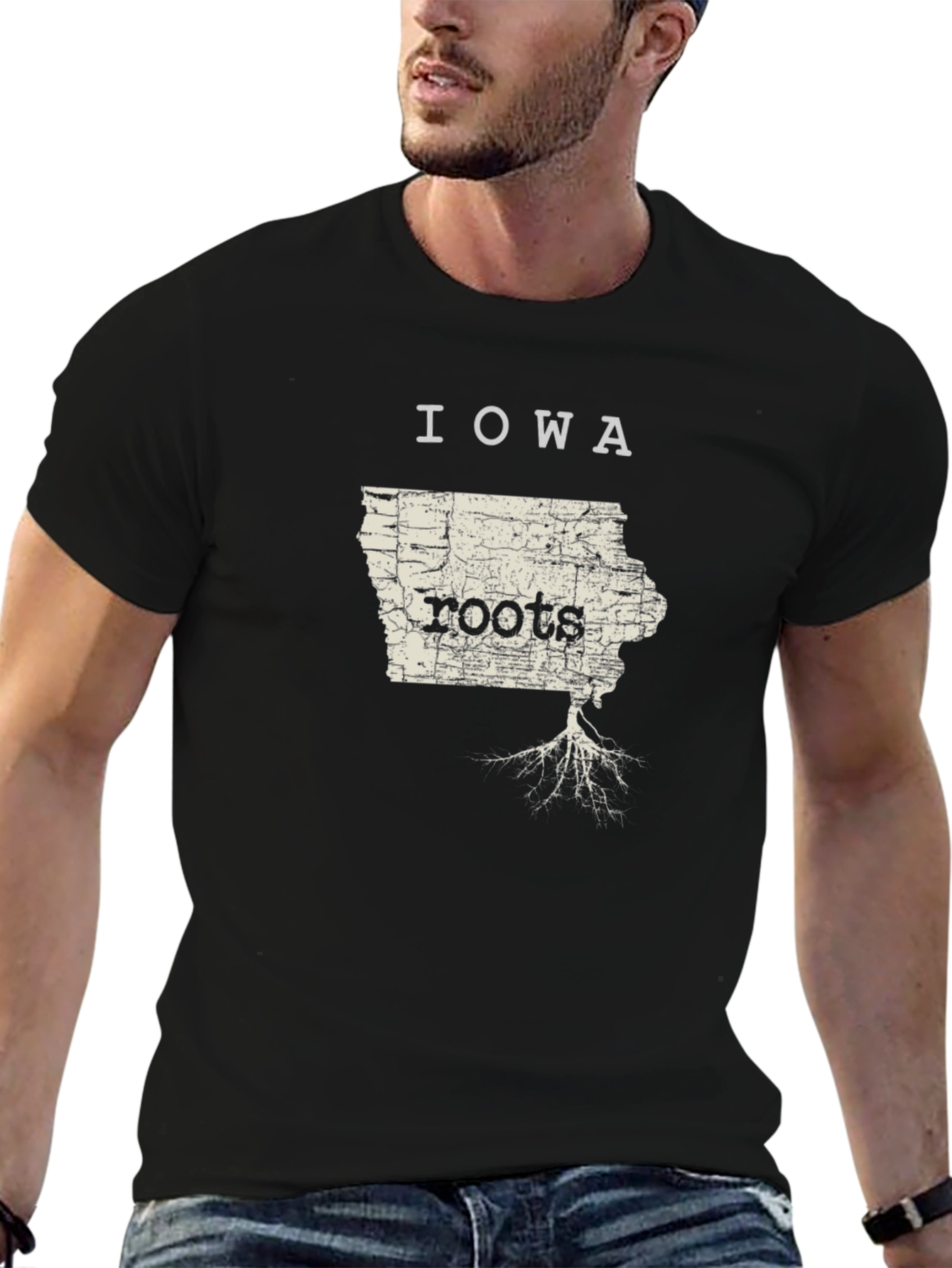 Iowa Roots Black Graphic T-Shirt