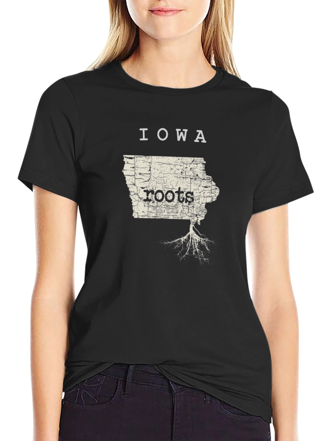 Iowa Roots Black Graphic T-Shirt