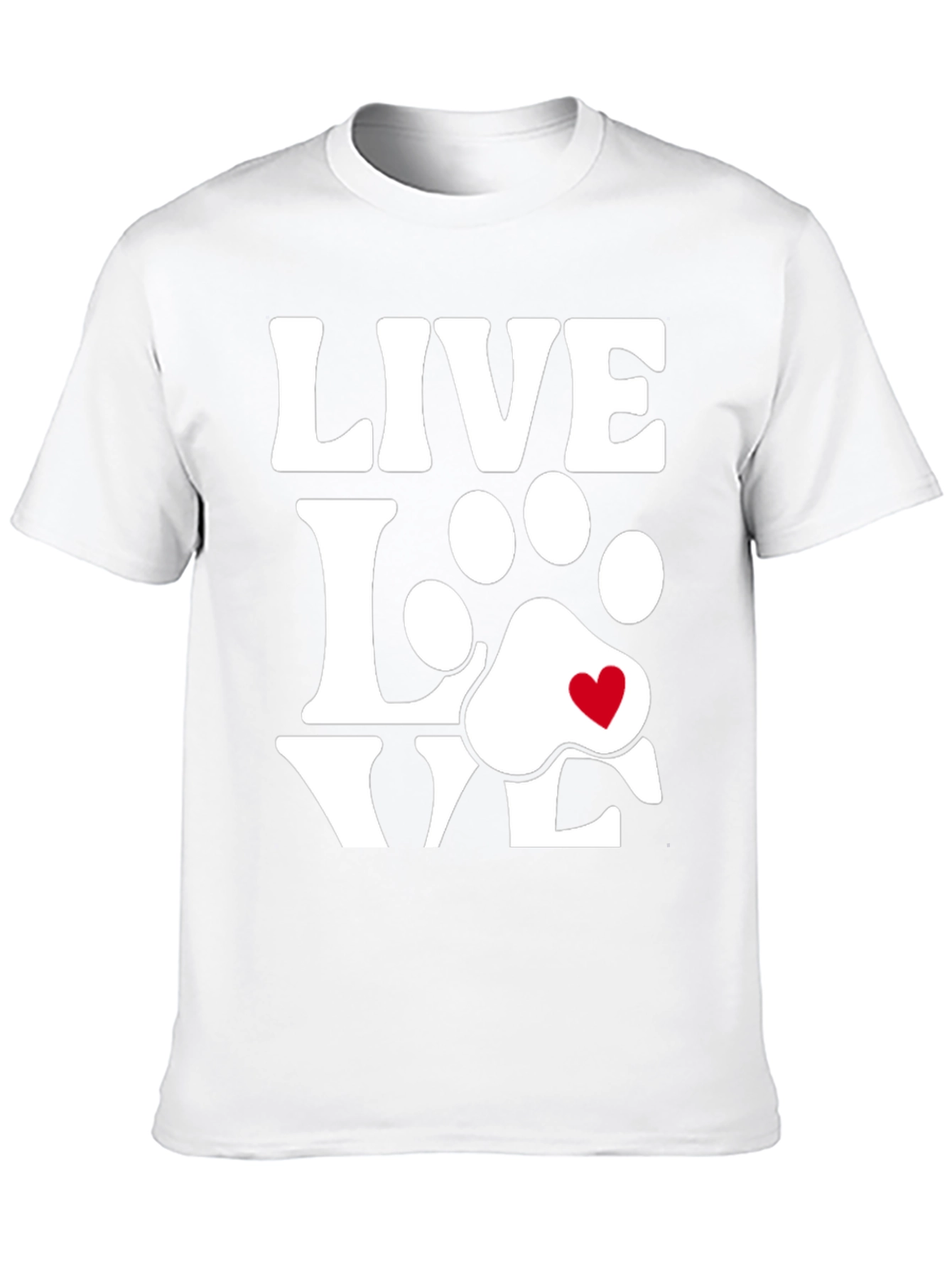 Live Love Dogs Tee - Paw Print Heart T-Shirt