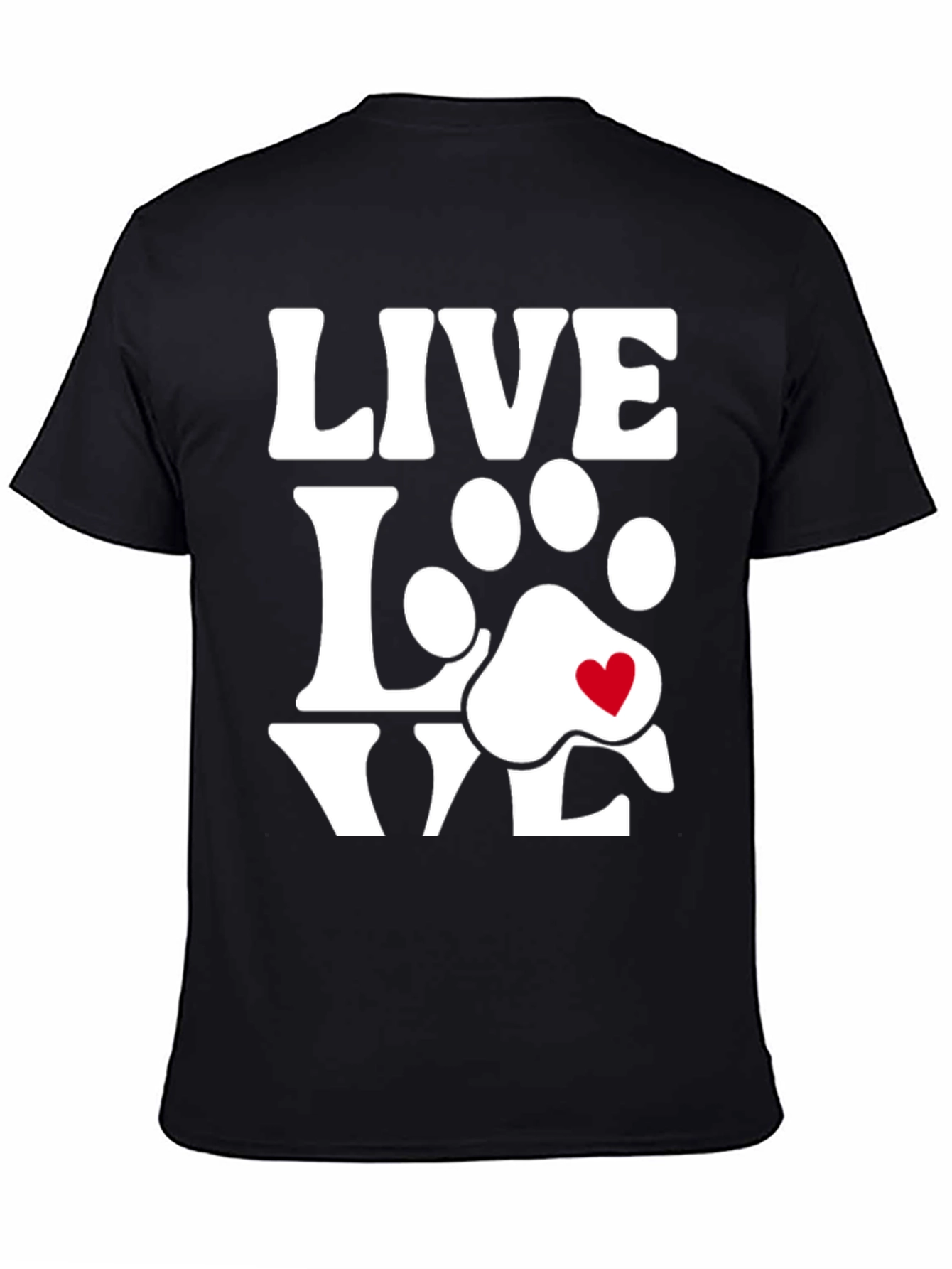 Live Love Dogs Tee - Paw Print Heart T-Shirt
