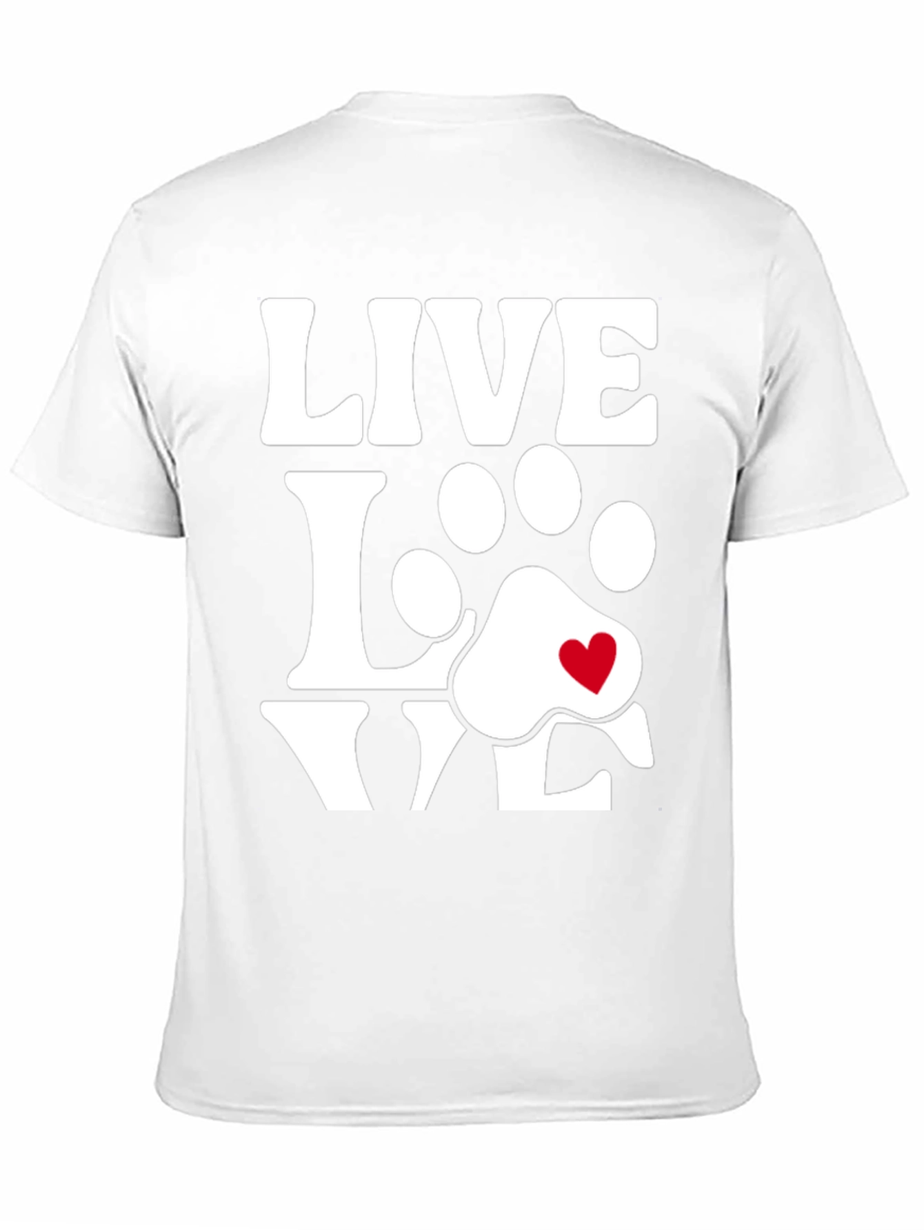 Live Love Dogs Tee - Paw Print Heart T-Shirt