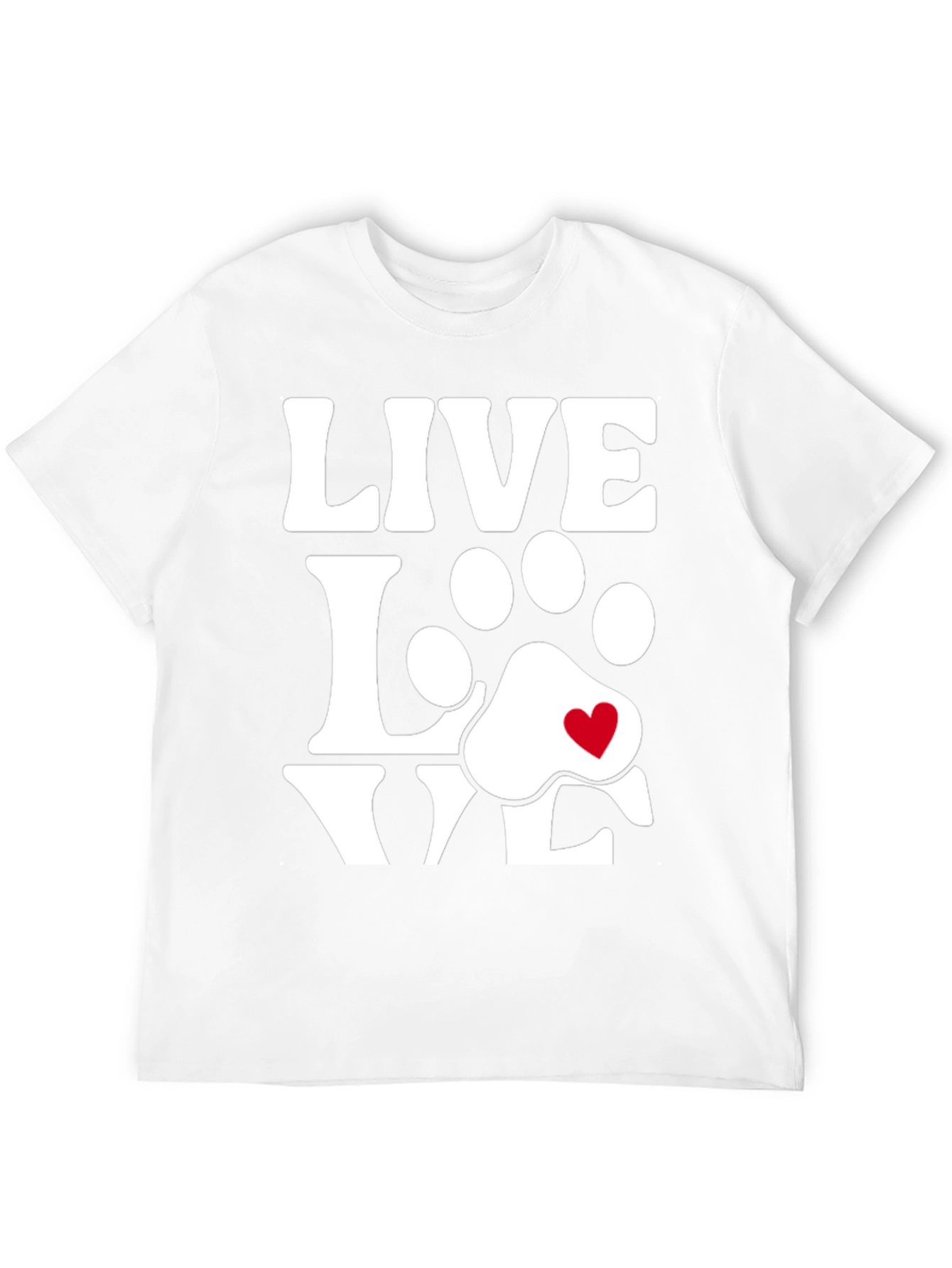 Live Love Dogs Tee - Paw Print Heart T-Shirt
