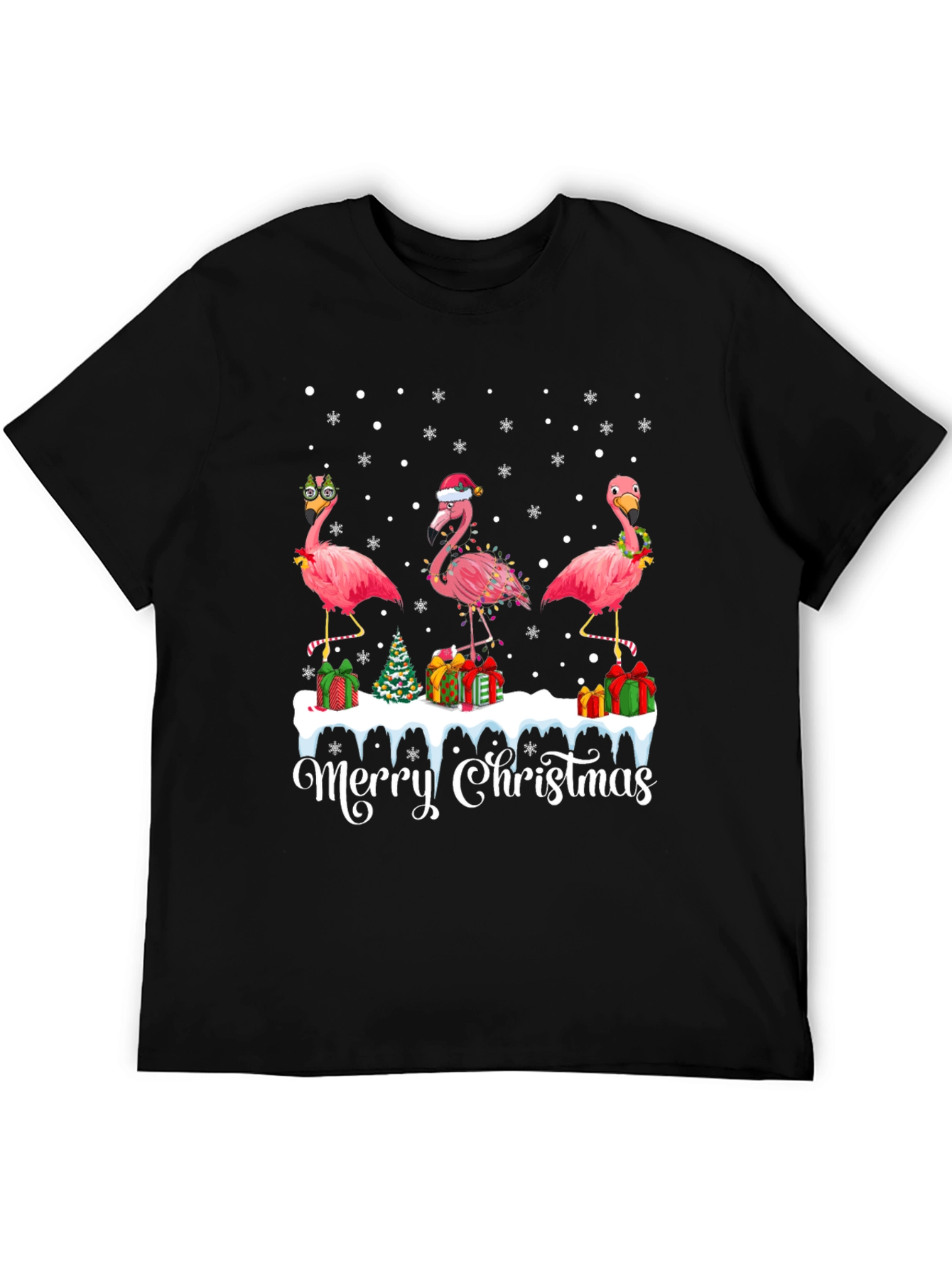 Christmas Flamingo T-Shirt - Tropical Holiday Tee