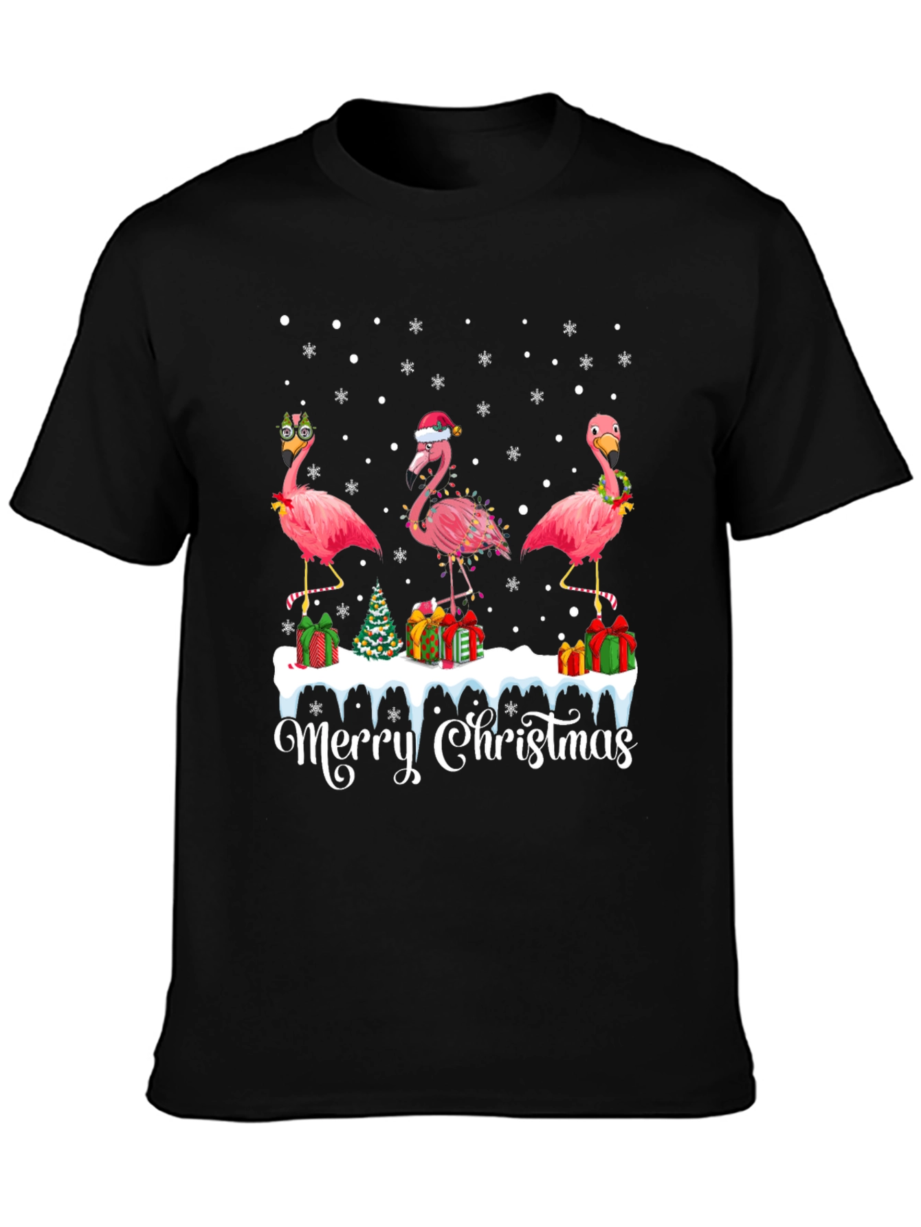 Christmas Flamingo T-Shirt - Tropical Holiday Tee