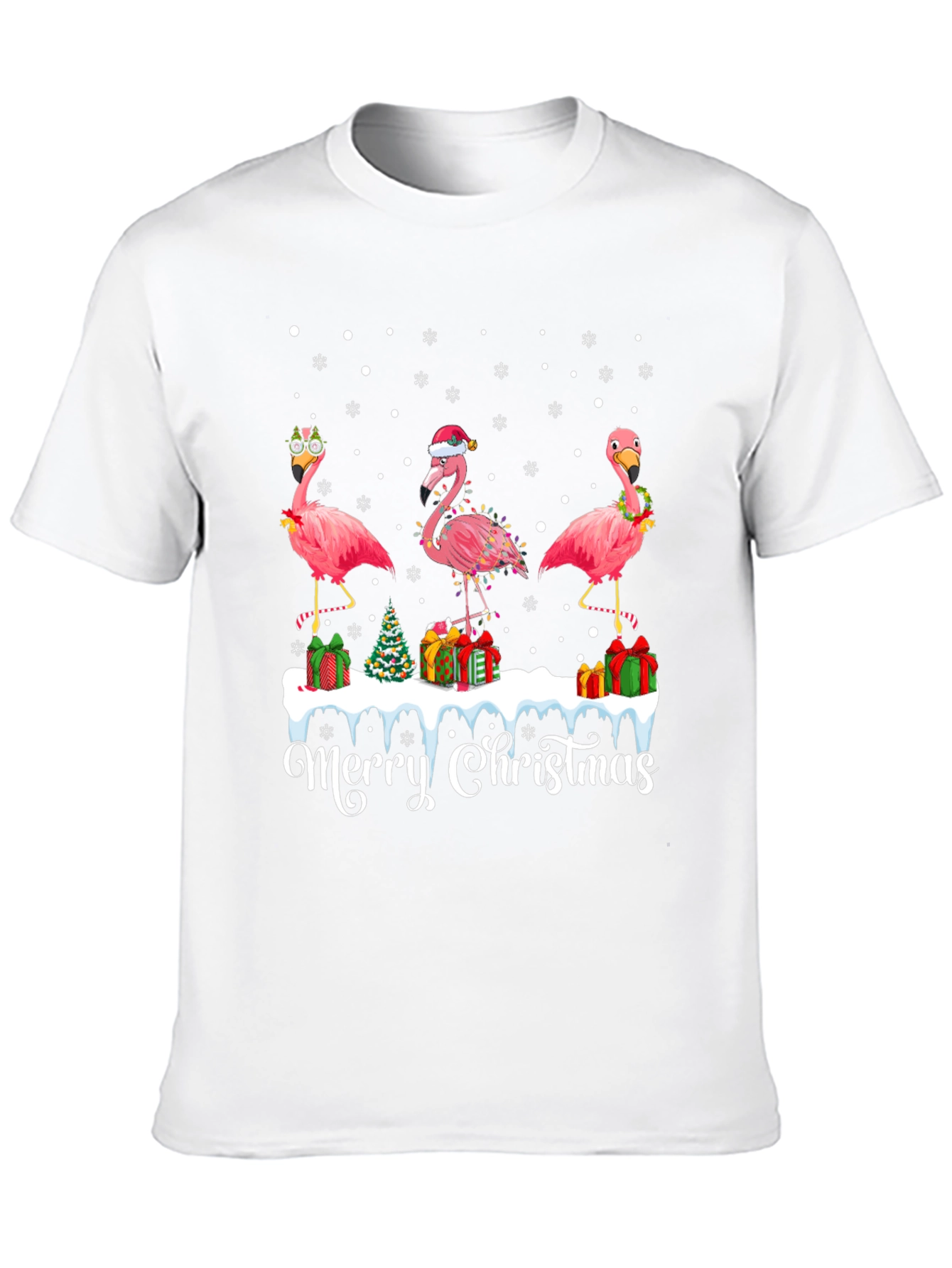 Christmas Flamingo T-Shirt - Tropical Holiday Tee