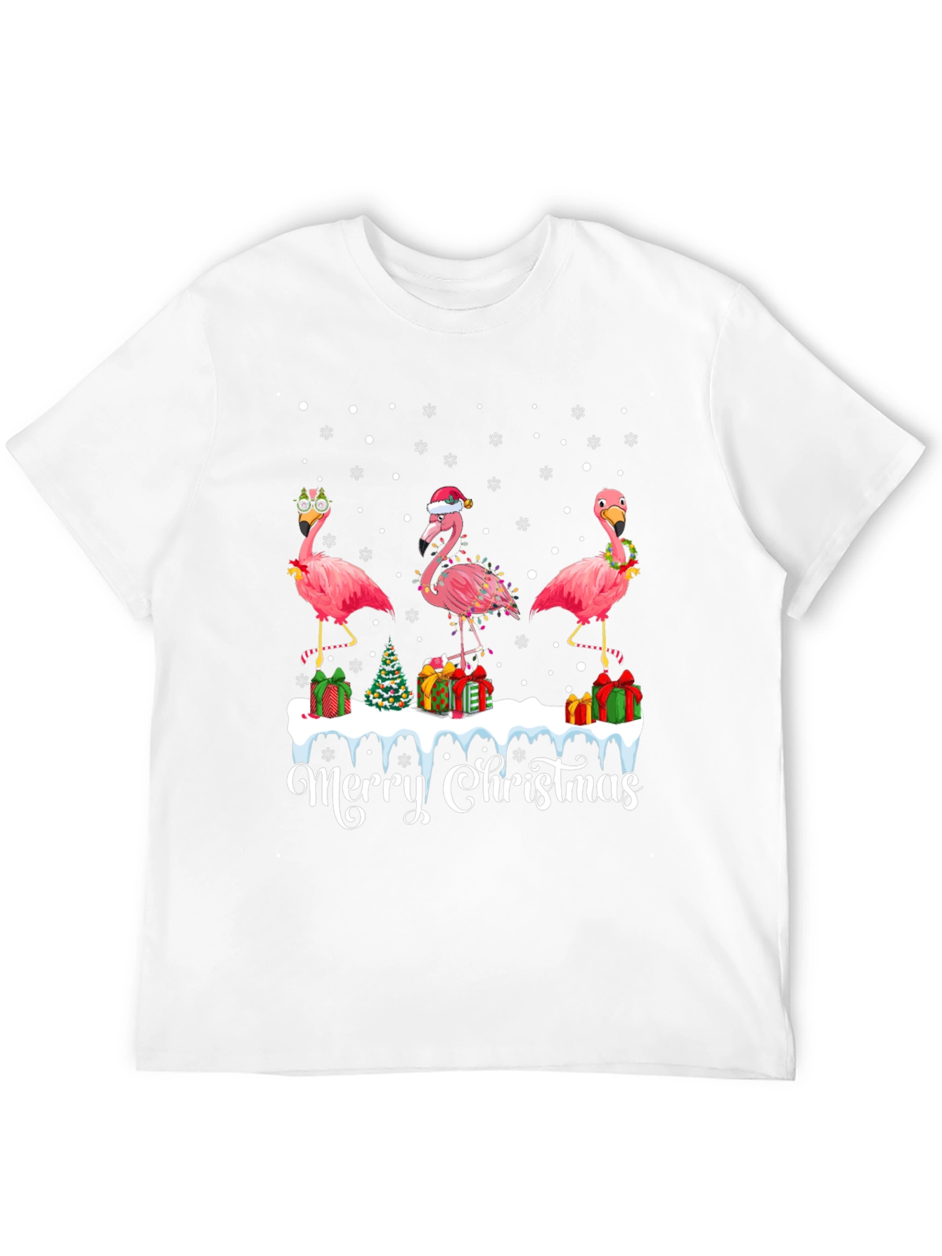 Christmas Flamingo T-Shirt - Tropical Holiday Tee