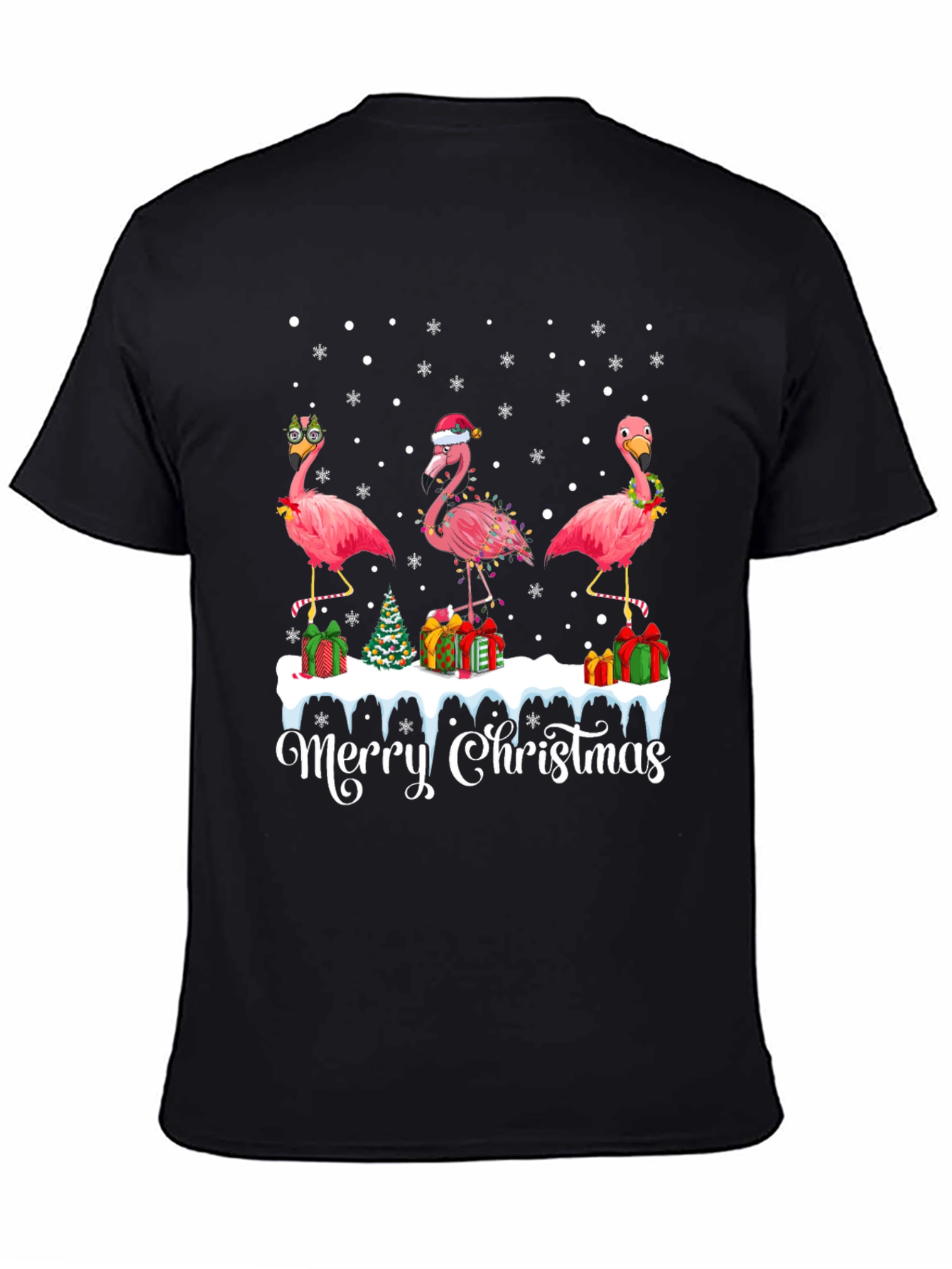 Christmas Flamingo T-Shirt - Tropical Holiday Tee