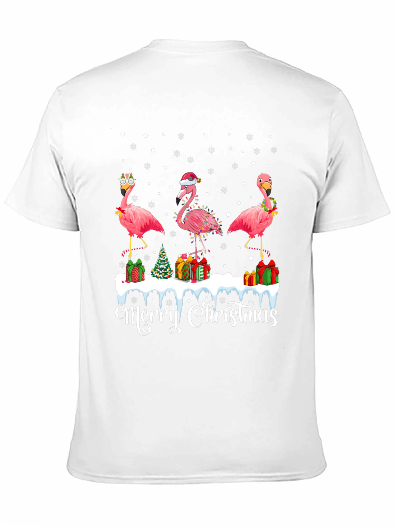 Christmas Flamingo T-Shirt - Tropical Holiday Tee