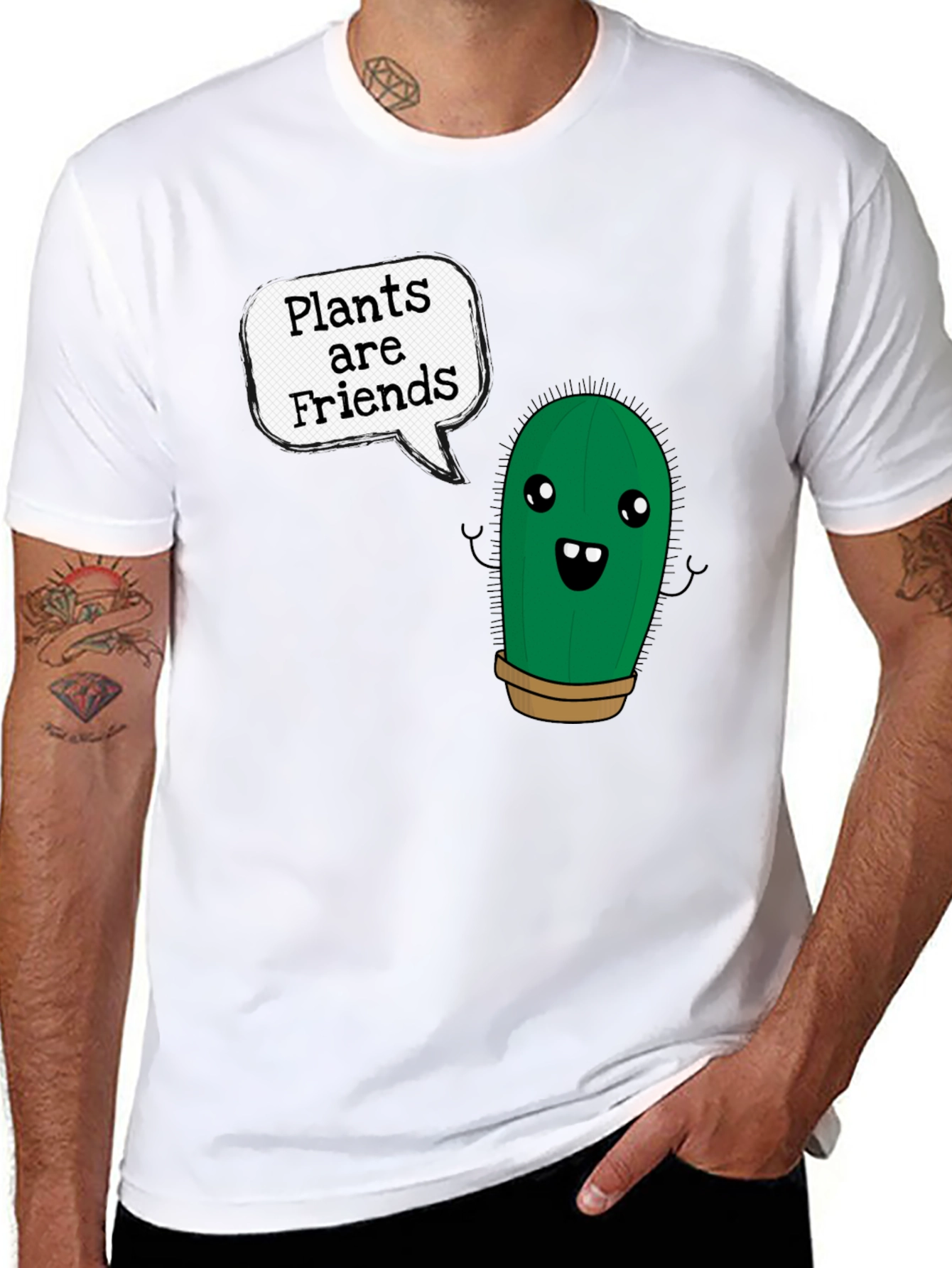 Plants are Friends Tee - Cute Cactus Shirt