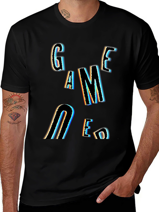 Game Over Graphic Print Black T-Shirt