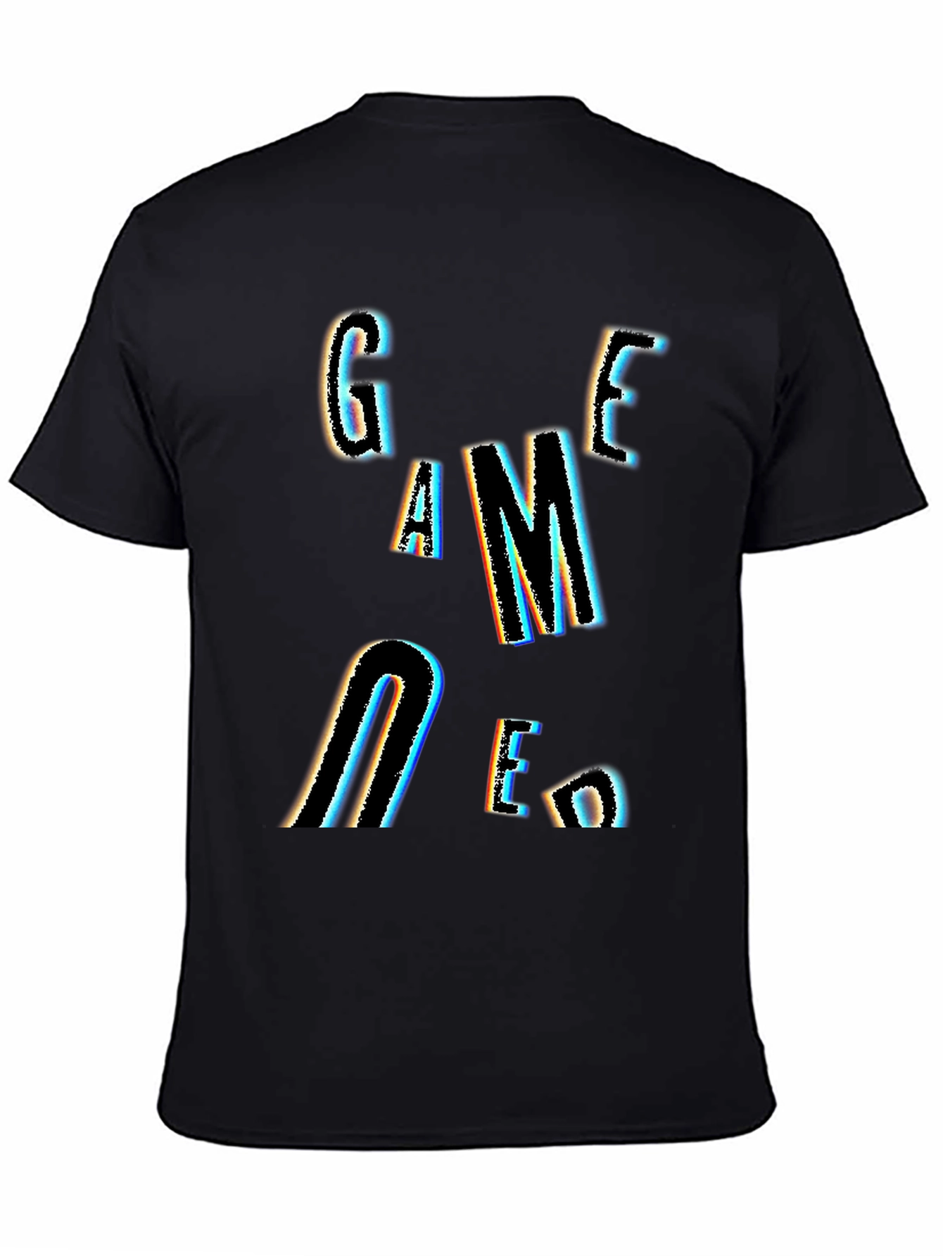 Game Over Graphic Print Black T-Shirt