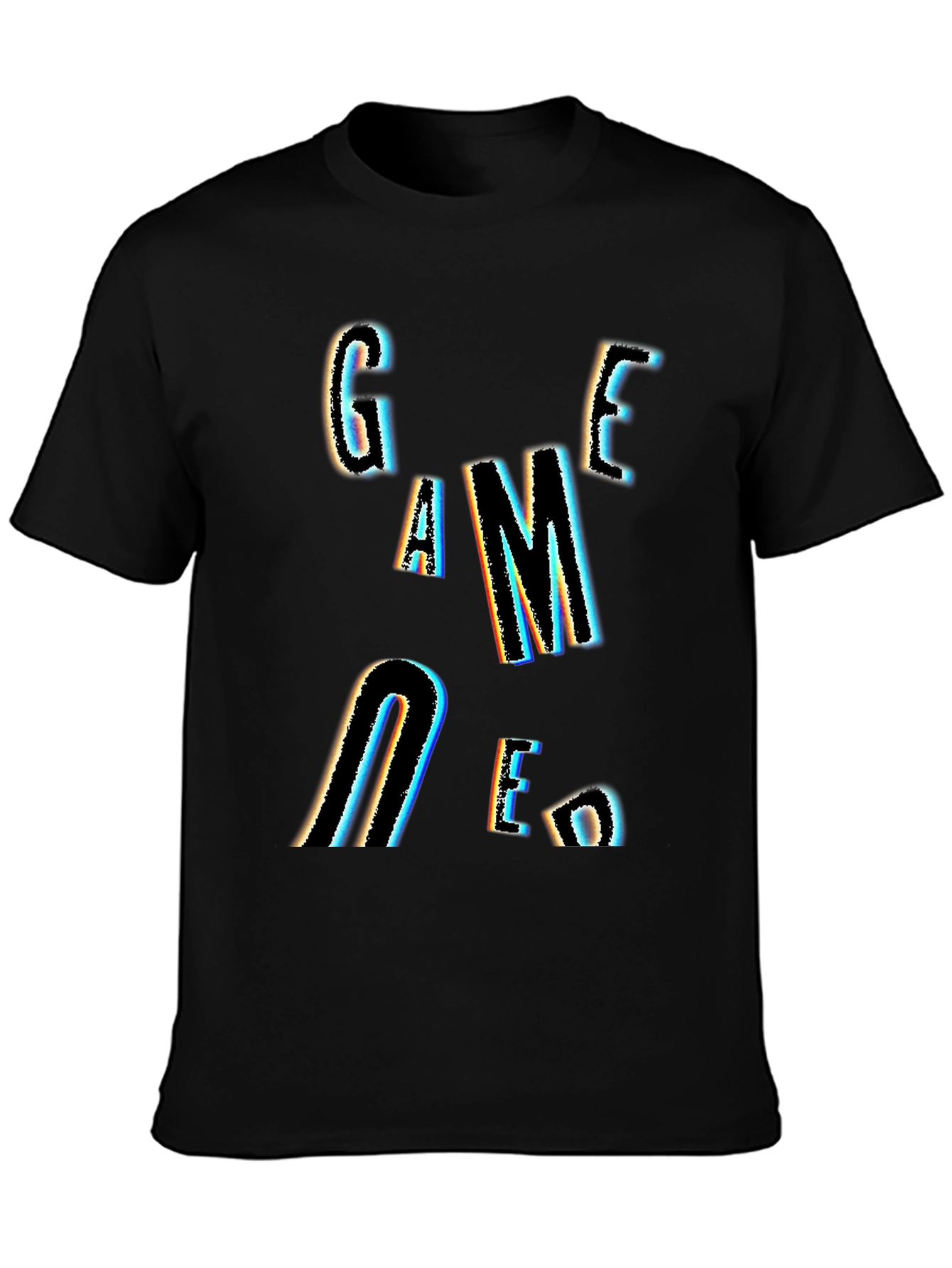 Game Over Graphic Print Black T-Shirt