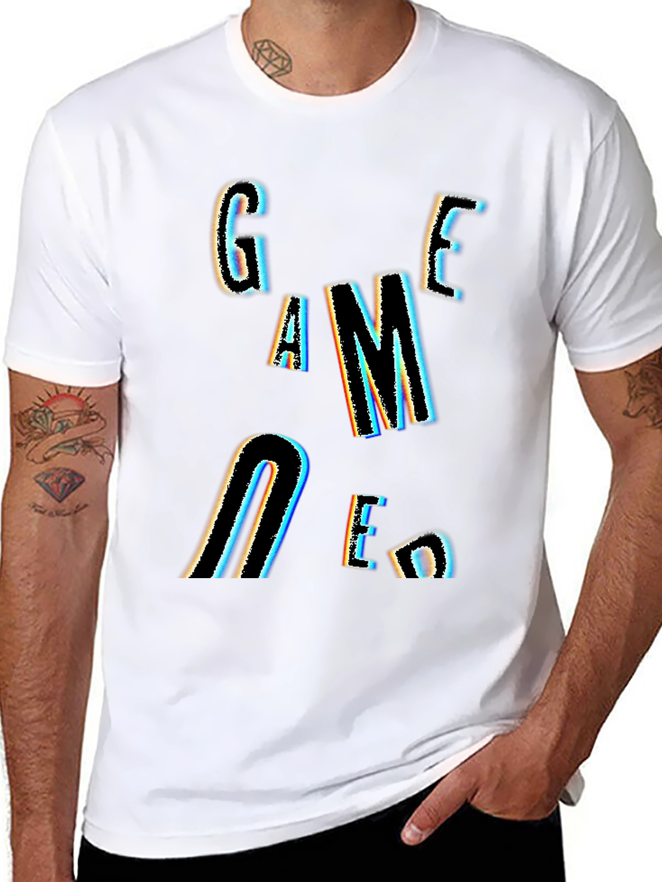 Game Over Graphic Print Black T-Shirt