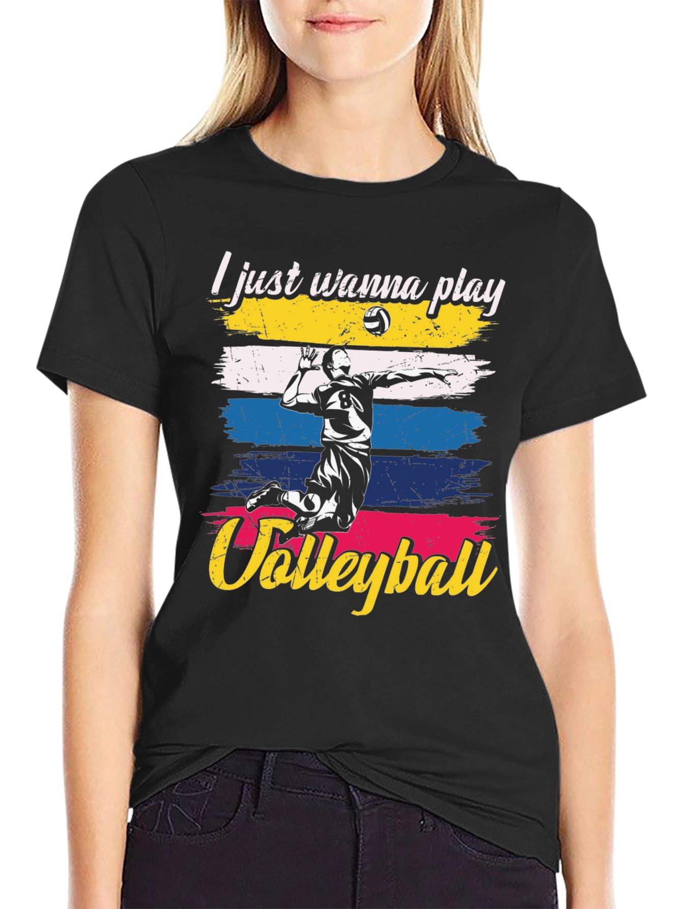 Volleyball Player Graphic T-Shirt