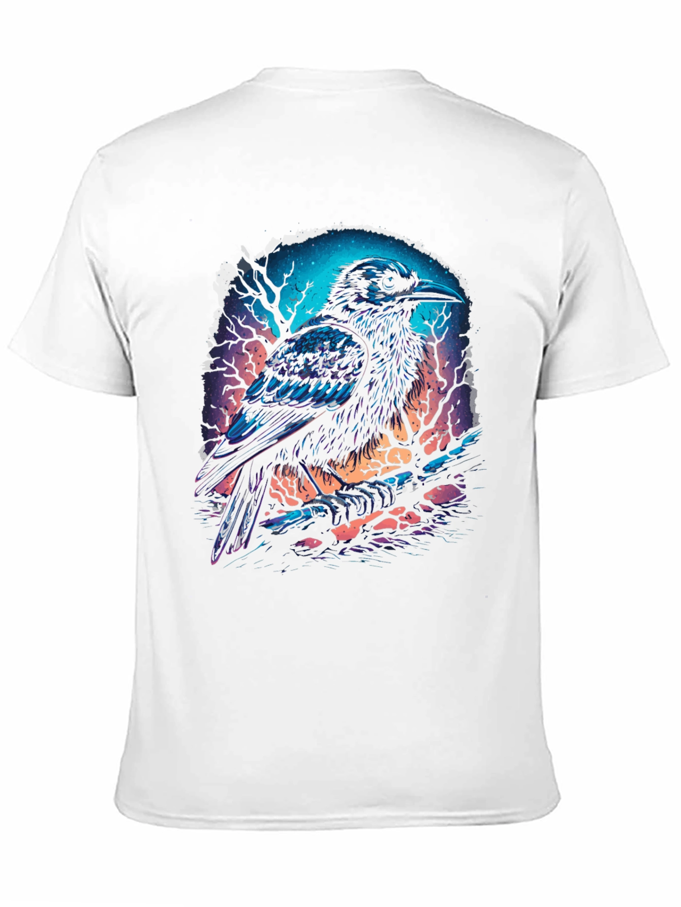 Mystic Raven Graphic Tee - Dark Fantasy Bird T-Shirt