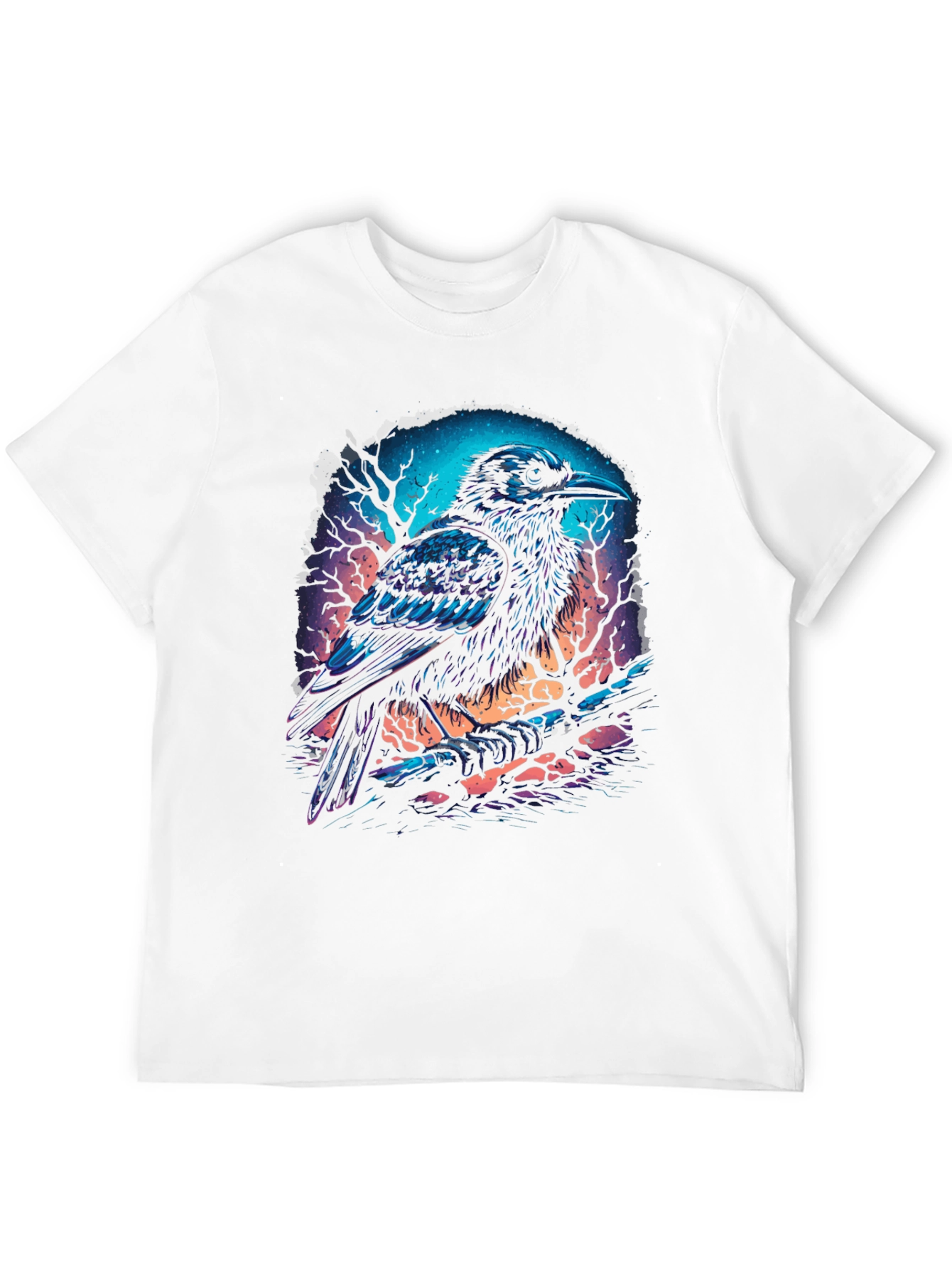 Mystic Raven Graphic Tee - Dark Fantasy Bird T-Shirt