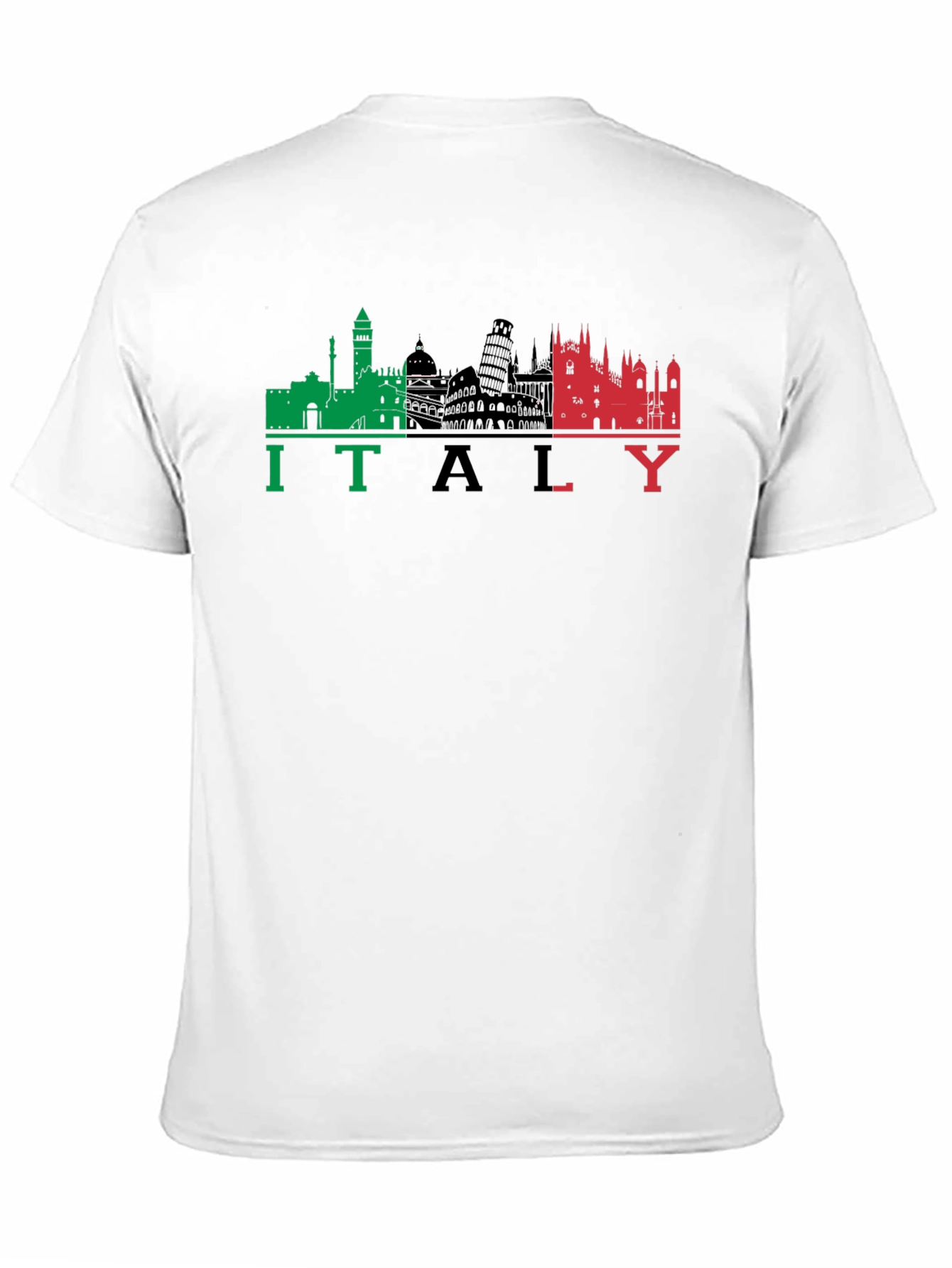 Italy Skyline Graphic Black T-Shirt