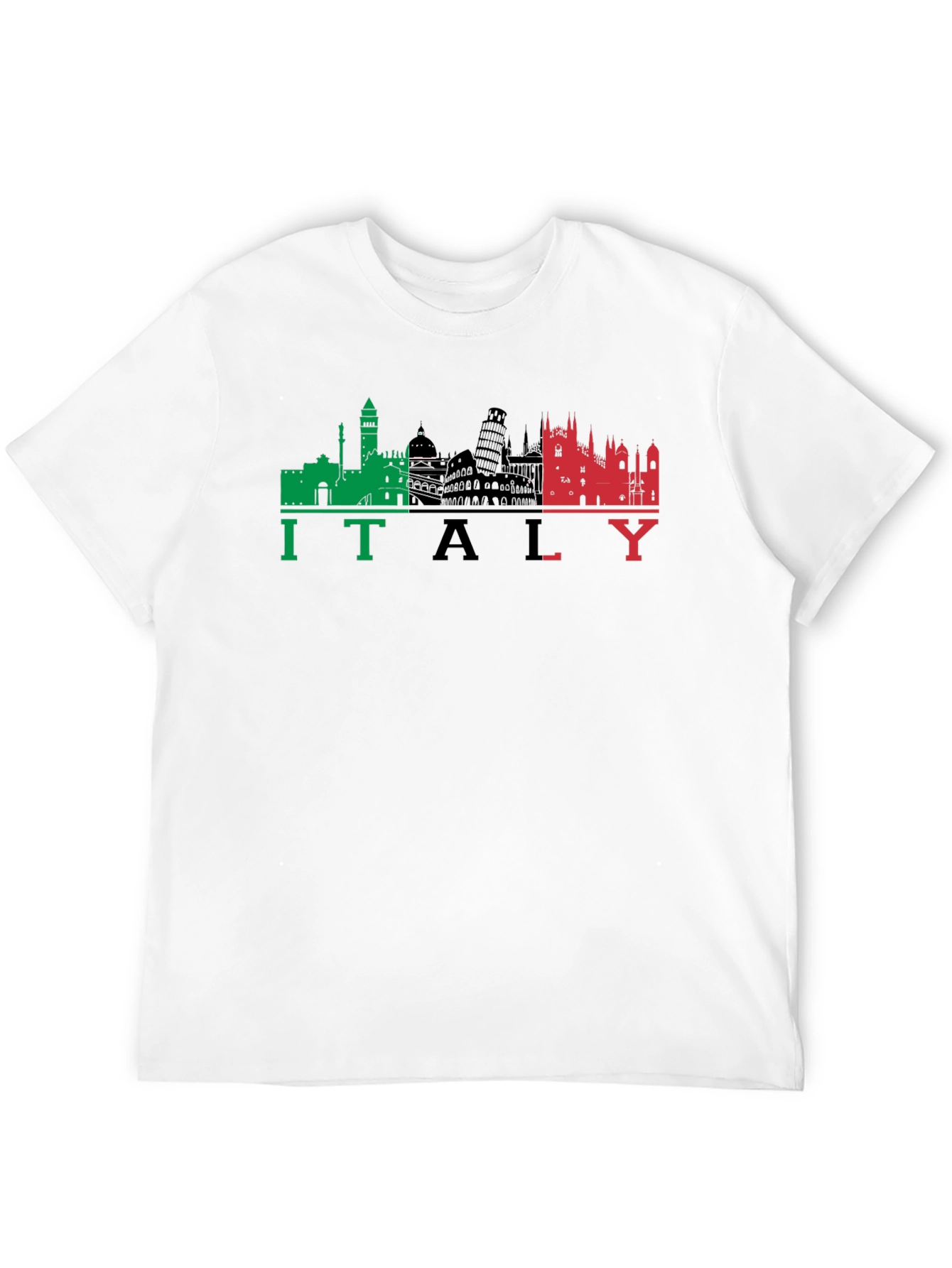 Italy Skyline Graphic Black T-Shirt