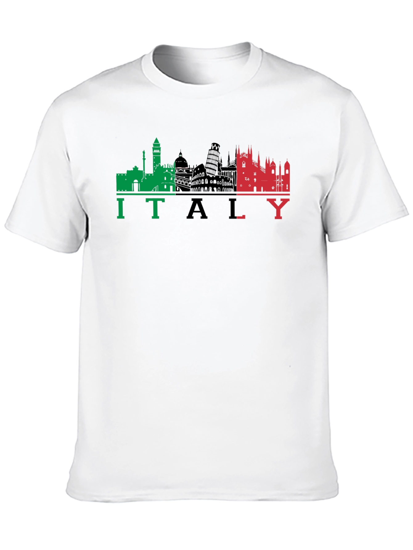 Italy Skyline Graphic Black T-Shirt