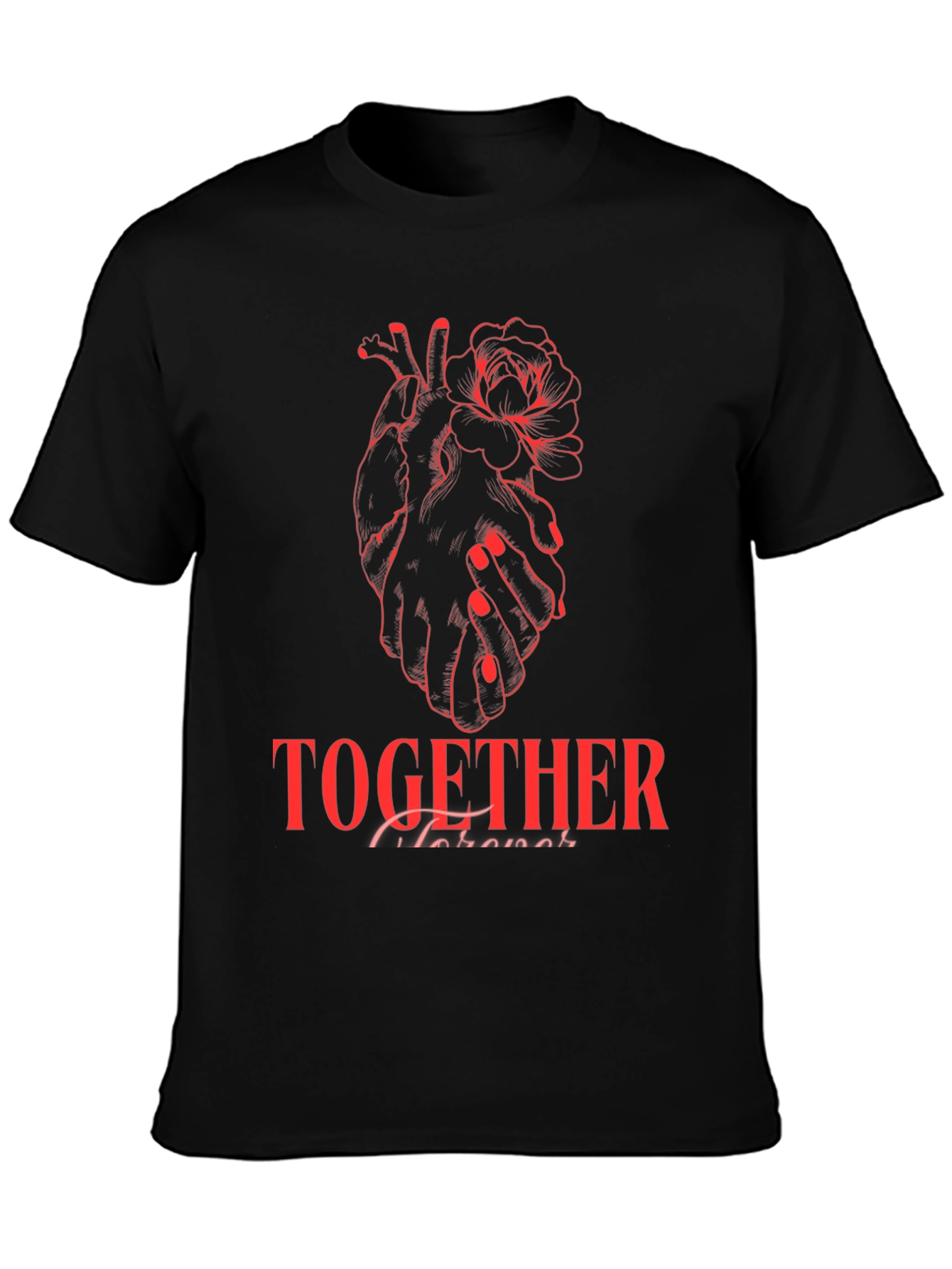 Heart & Rose Graphic Tee - Together Forever