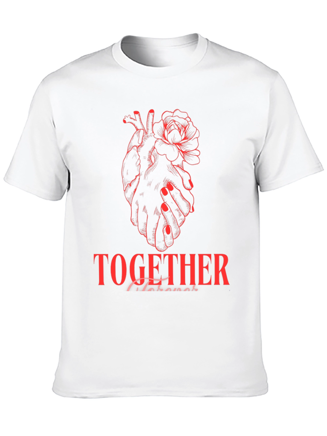Heart & Rose Graphic Tee - Together Forever
