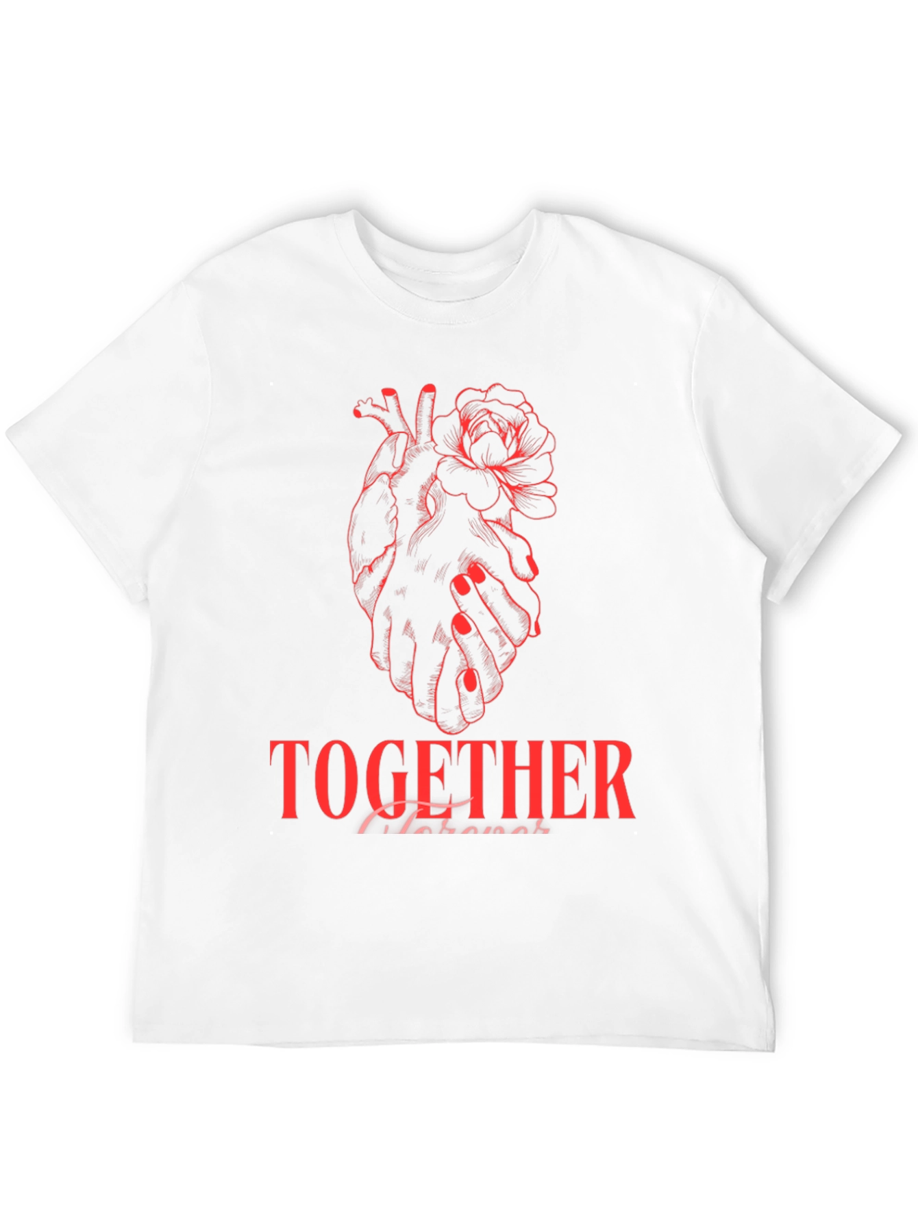 Heart & Rose Graphic Tee - Together Forever