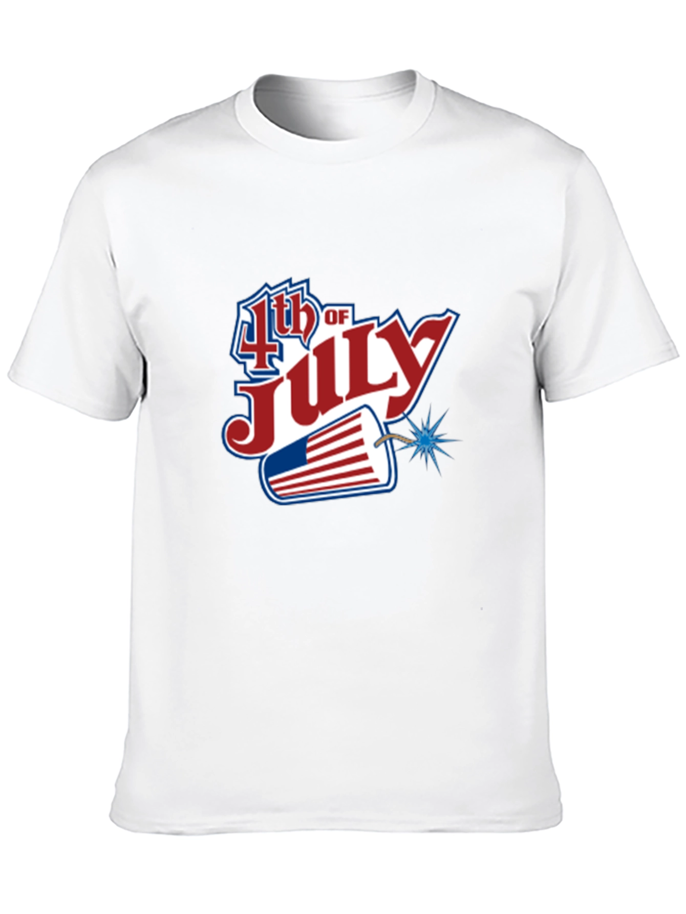 4th of July Graphic Print Crew Neck T-Shirt