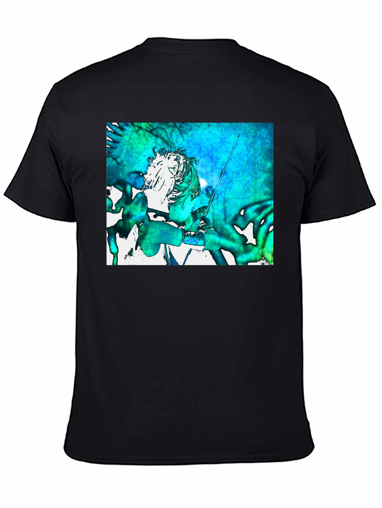 Abstract Art Graphic Print Black T-Shirt