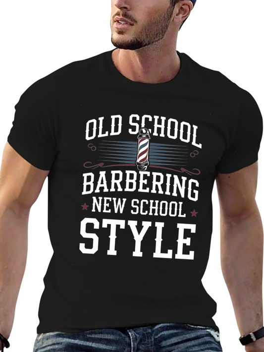 Old School Barbering Style Graphic T-Shirt