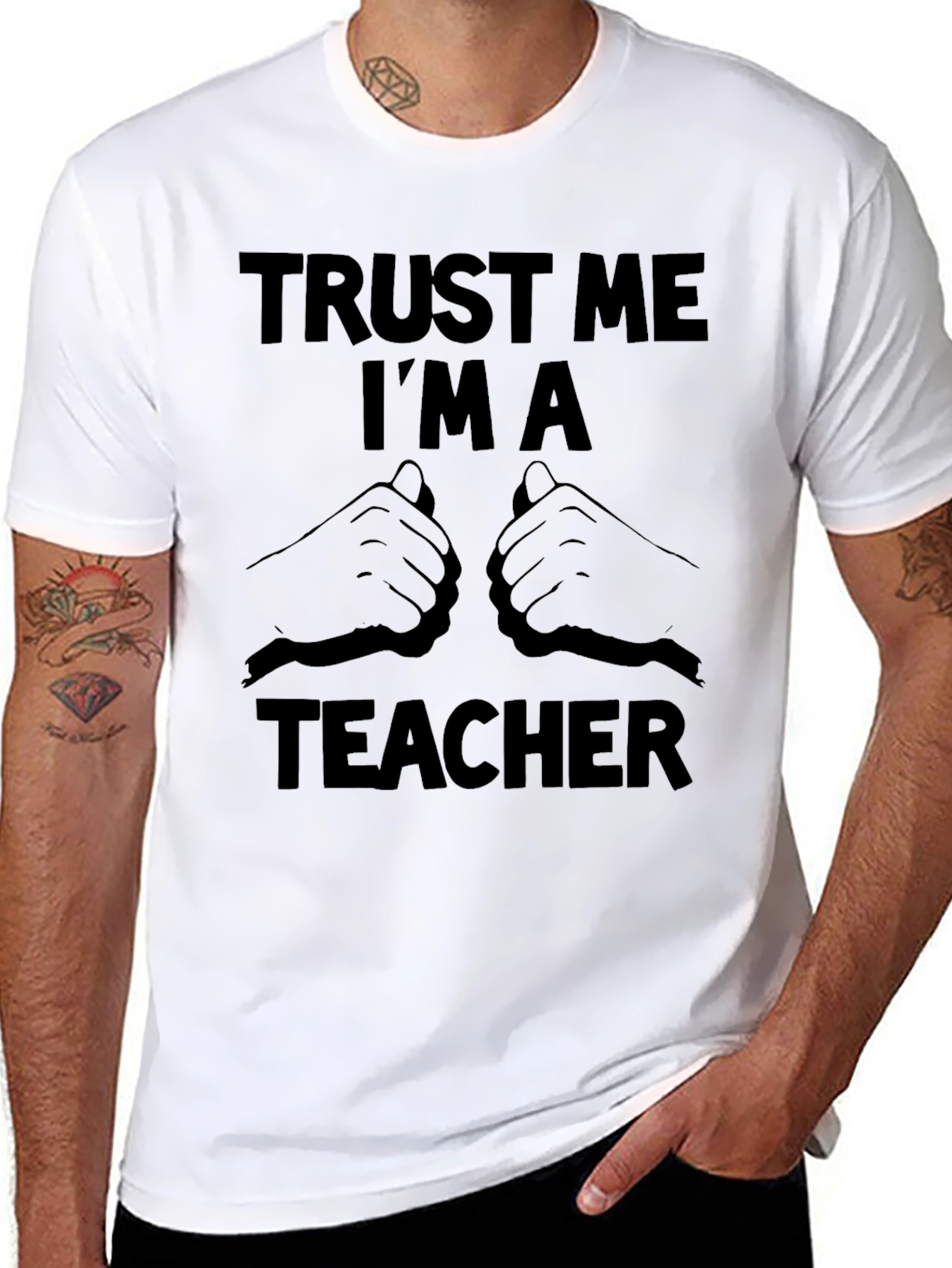Trust Me Im a Teacher Black T-Shirt