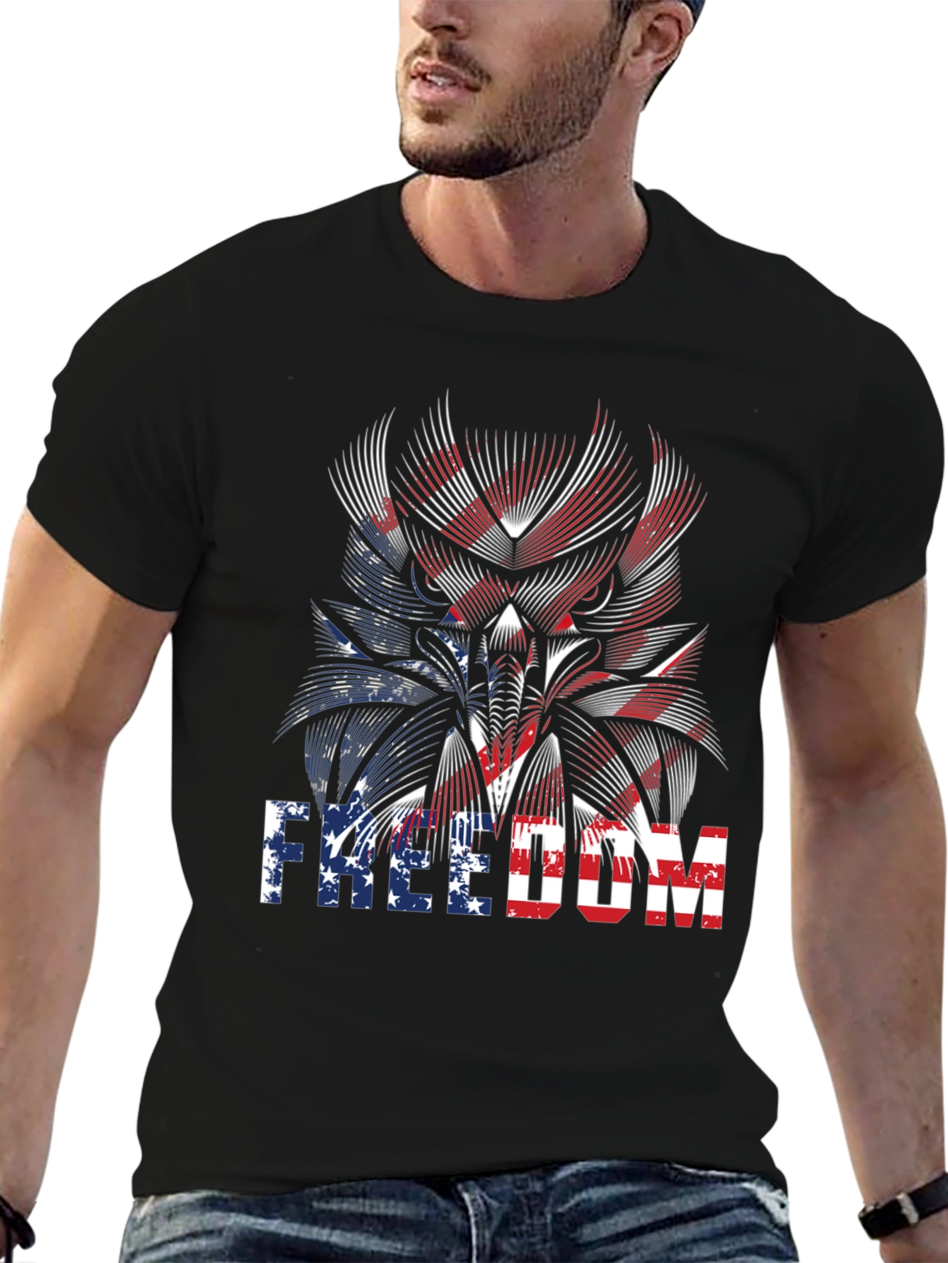 Freedom American Flag Graphic T-Shirt