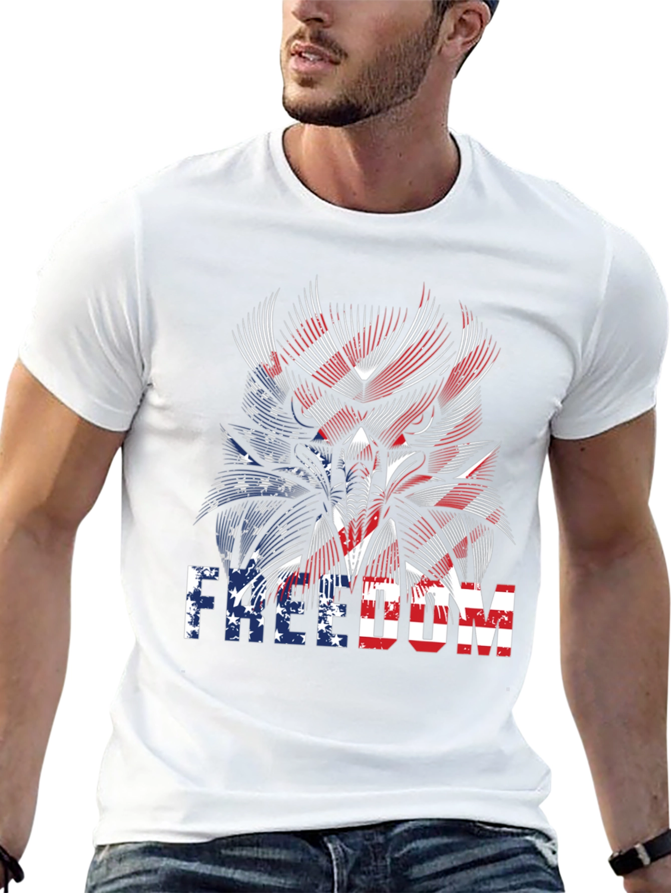 Freedom American Flag Graphic T-Shirt