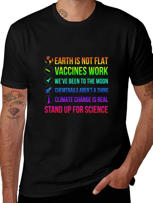 Stand Up For Science T-Shirt - Earth Not Flat