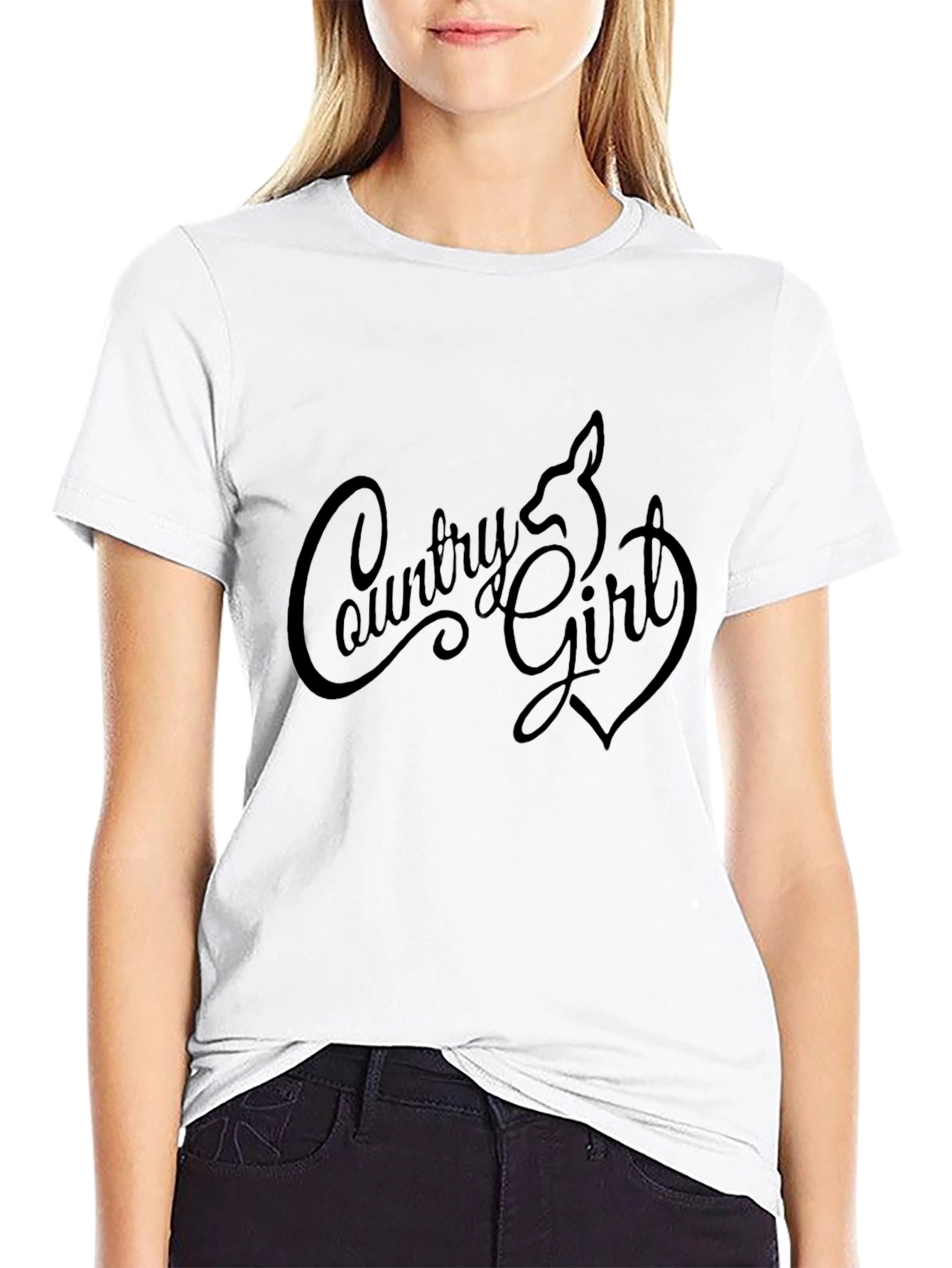 Country Girl Deer Heart Graphic T-Shirt