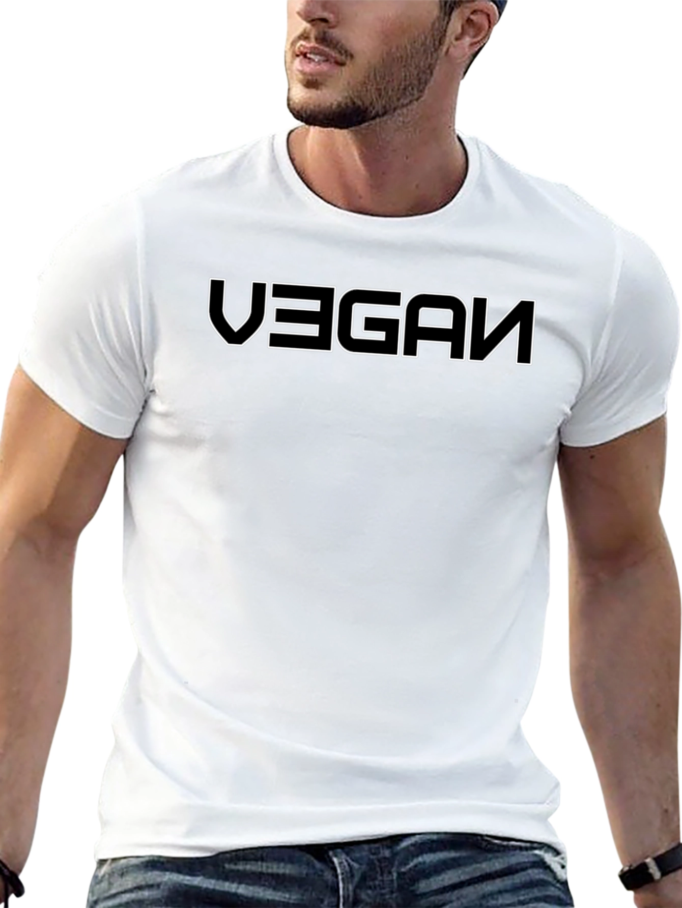Vegan Graphic Tee - Black Cotton Blend