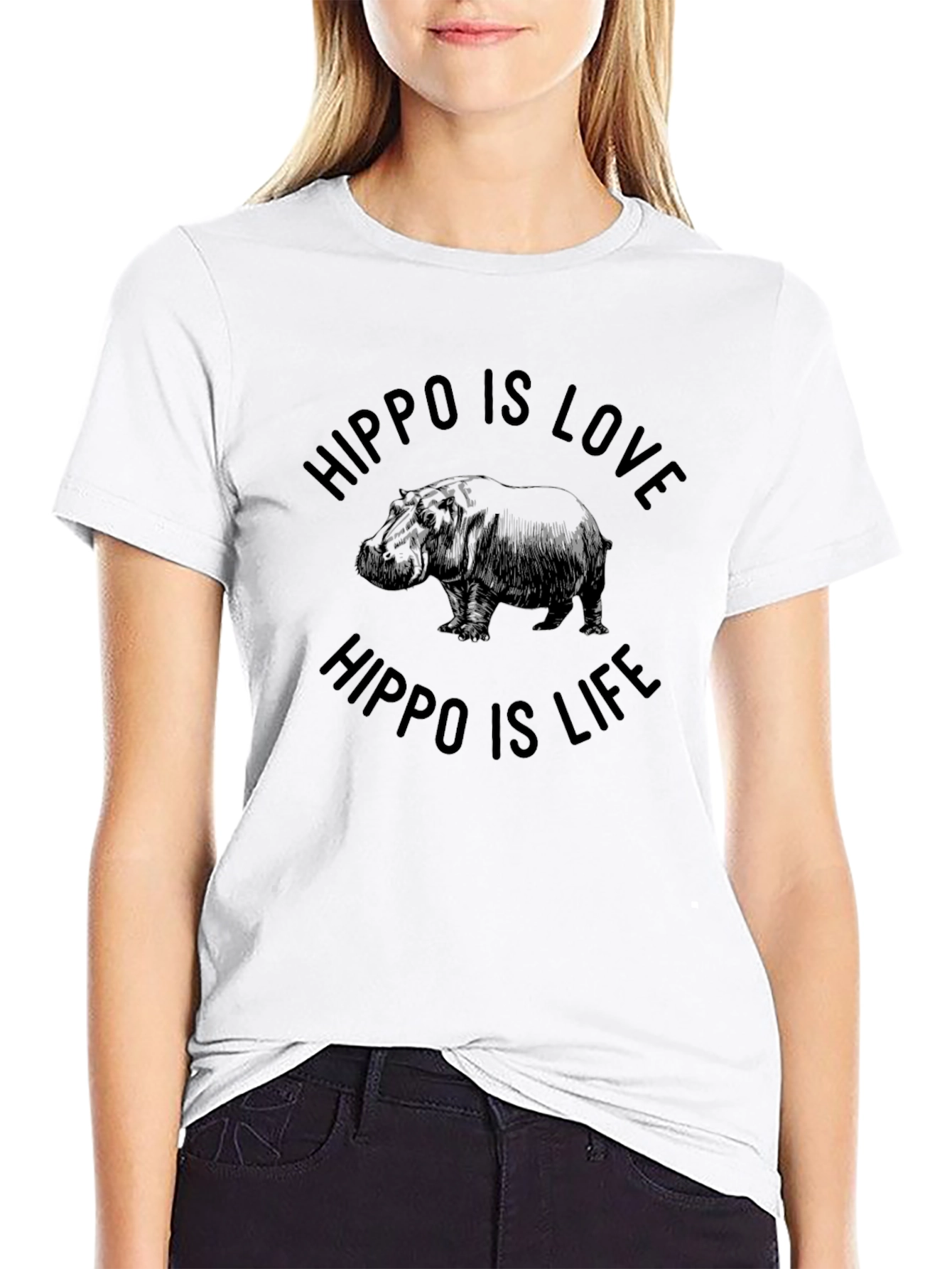 Hippo Is Love Hippo Is Life Graphic T-Shirt