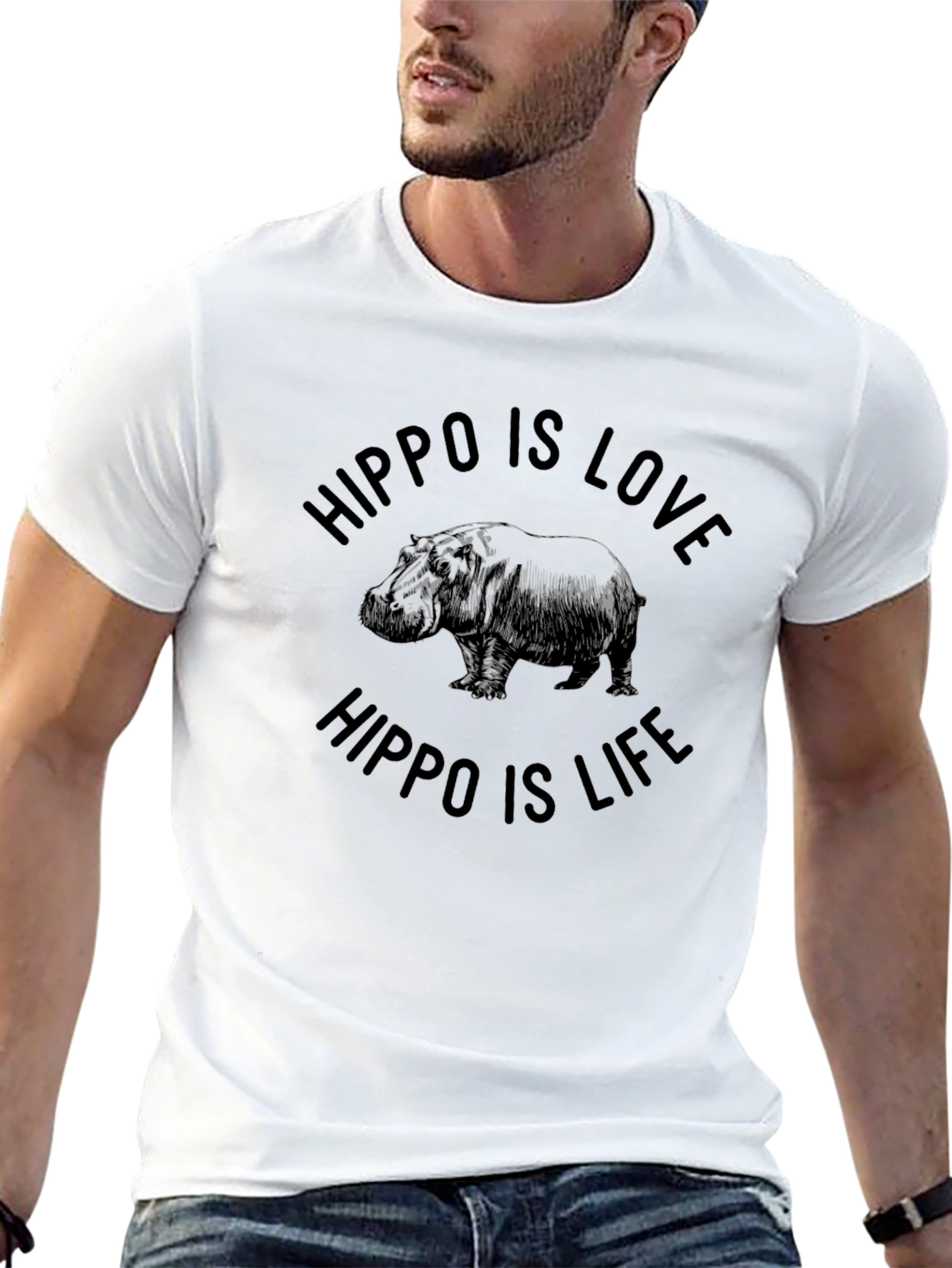 Hippo Is Love Hippo Is Life Graphic T-Shirt