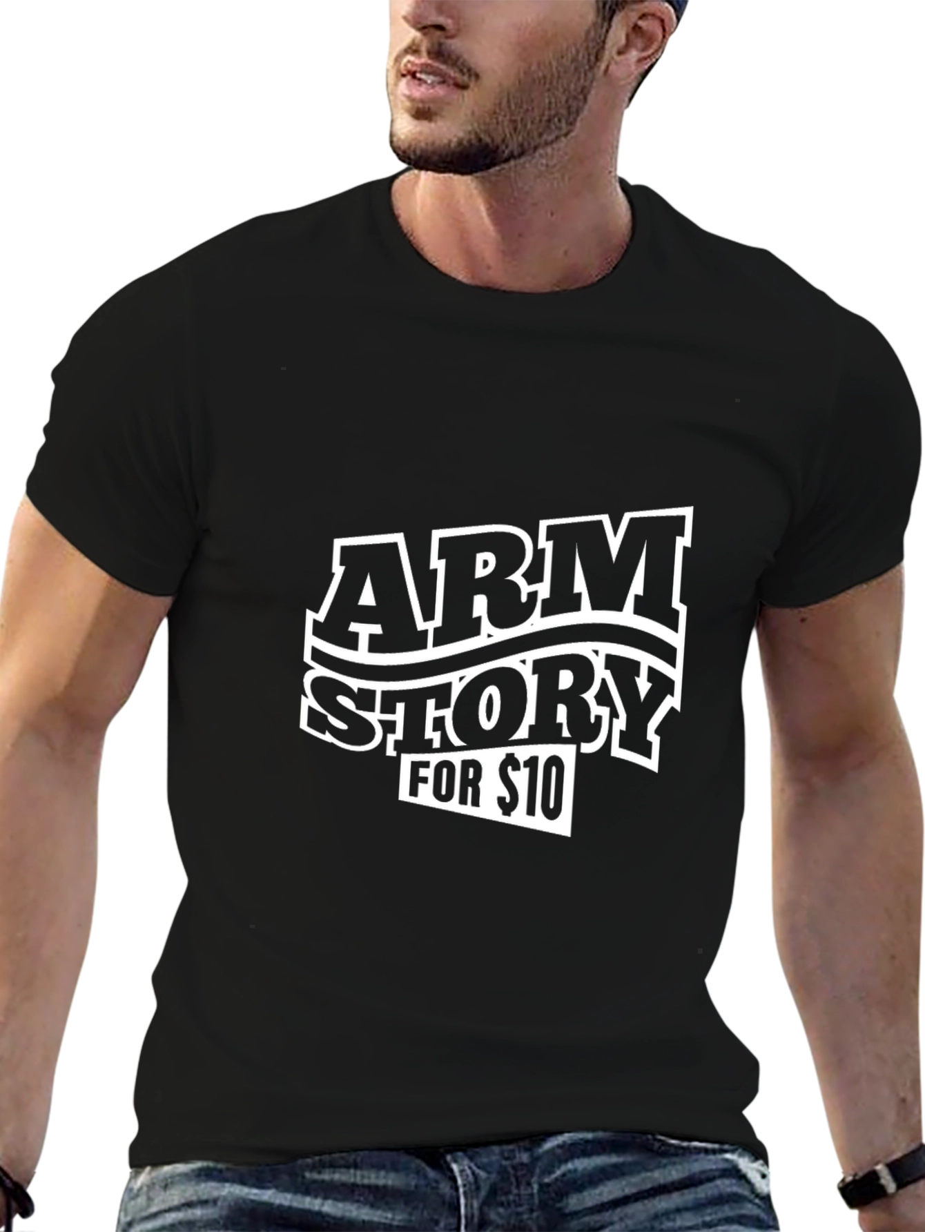 Arm Story T-Shirt - Black Graphic Tee