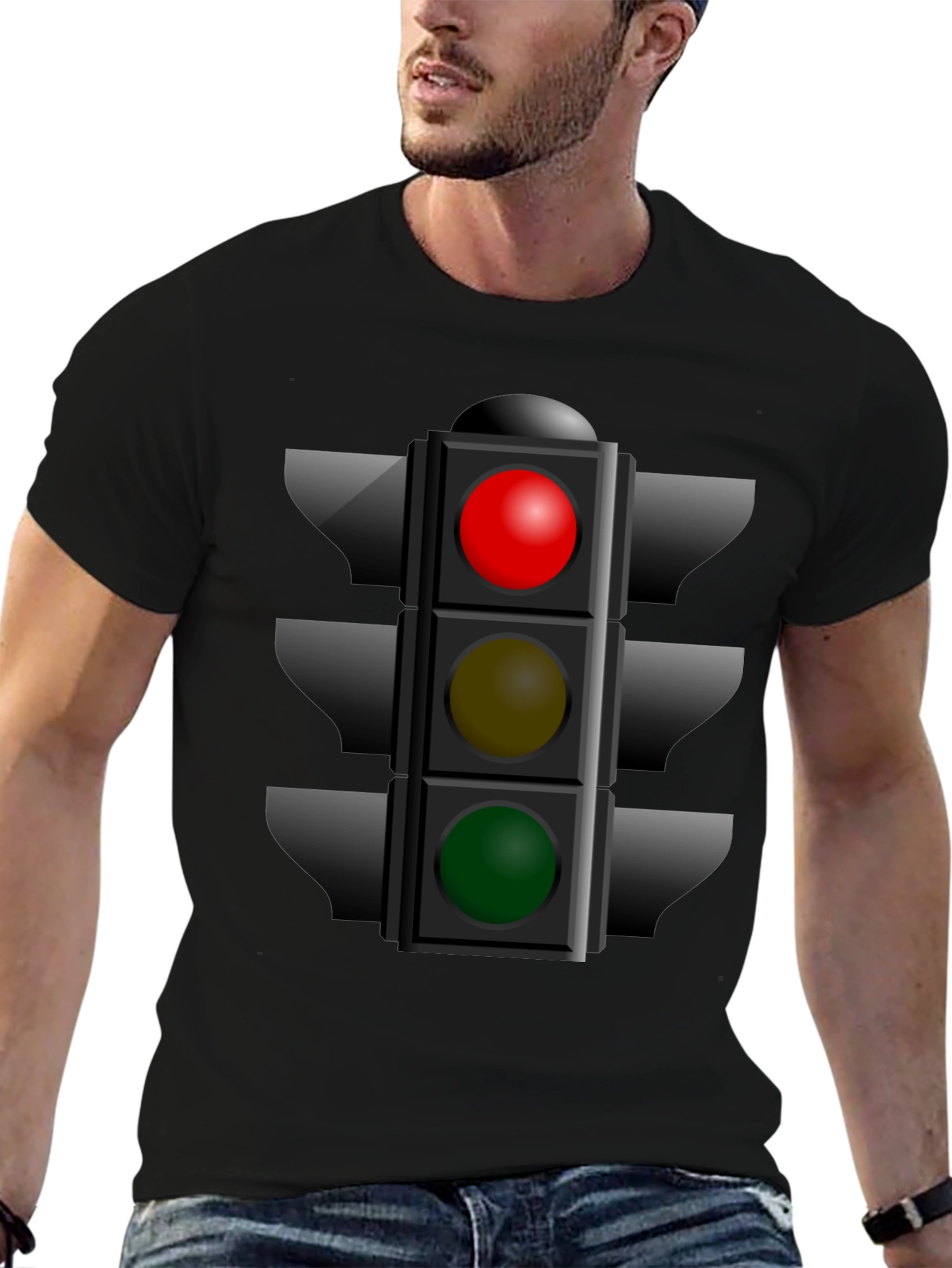 Traffic Light Graphic Tee - Novelty T-Shirt