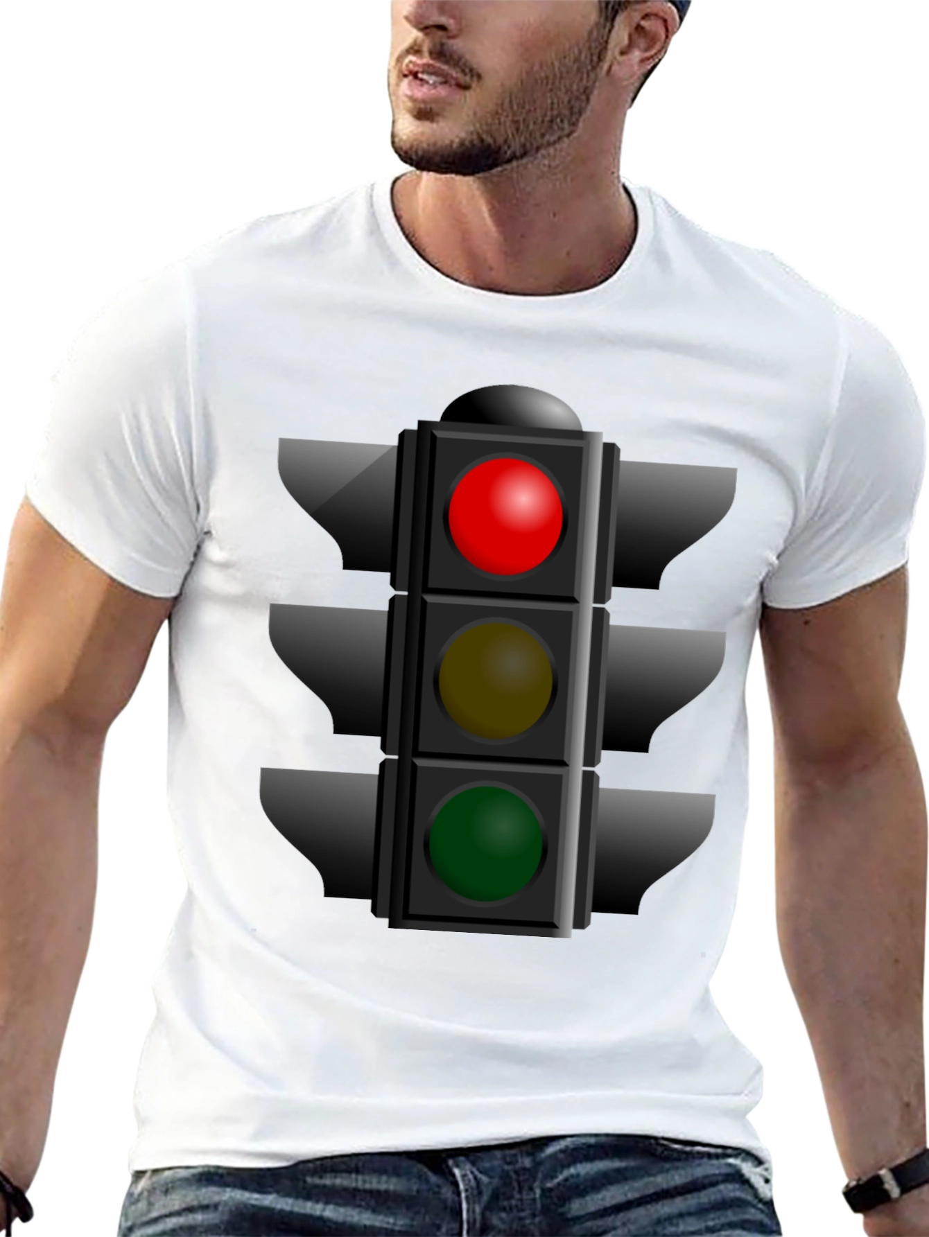 Traffic Light Graphic Tee - Novelty T-Shirt