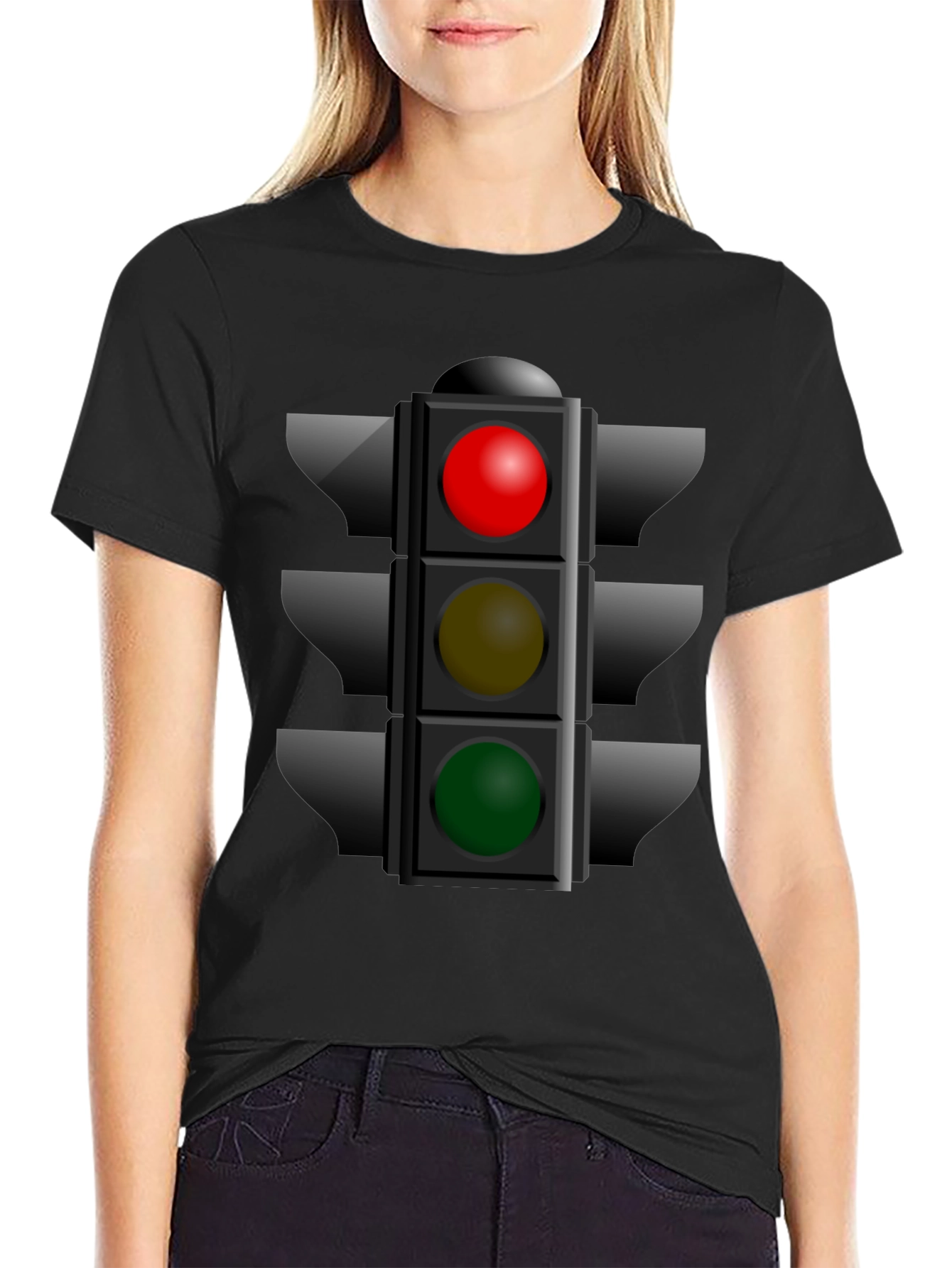 Traffic Light Graphic Tee - Novelty T-Shirt