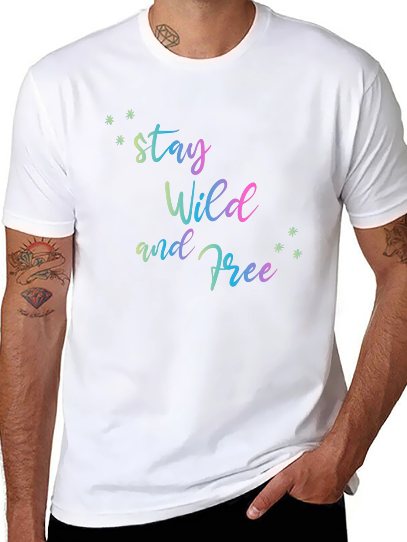 Stay Wild and Free Black T-Shirt