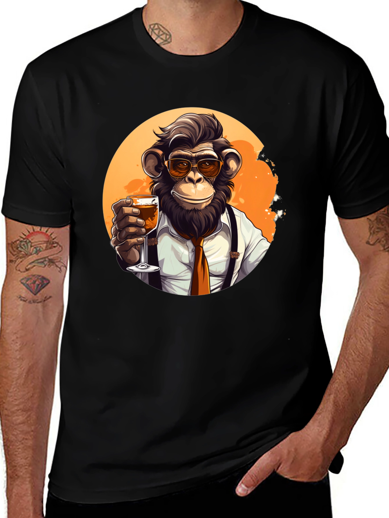 Dapper Monkey Black T-Shirt