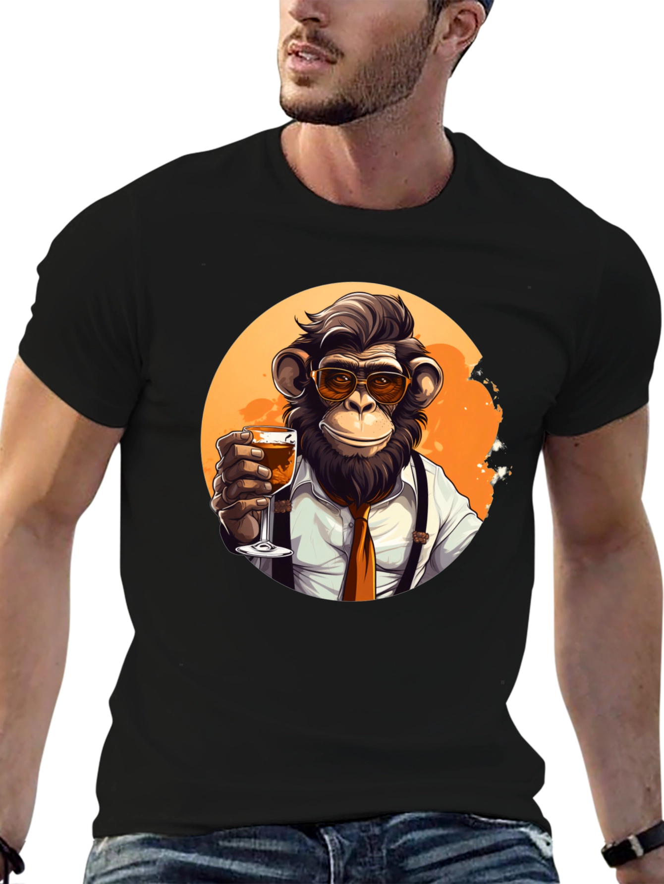 Dapper Monkey Black T-Shirt