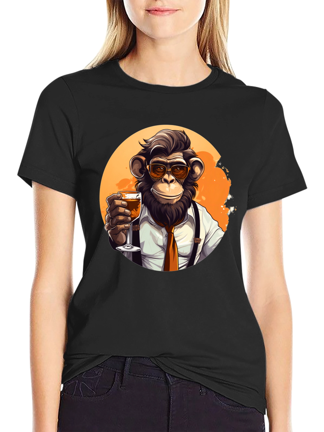 Dapper Monkey Black T-Shirt