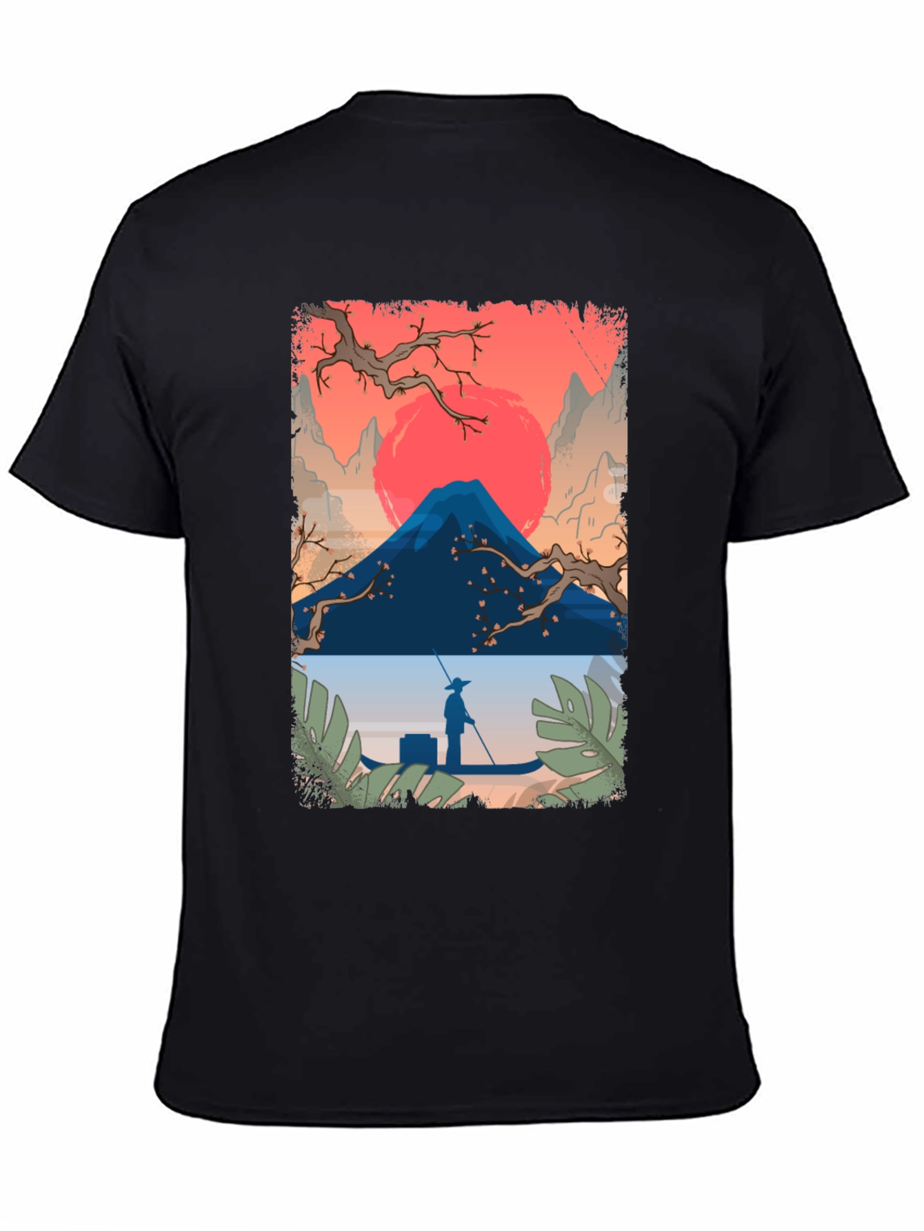 Japanese Landscape Graphic Tee - Black