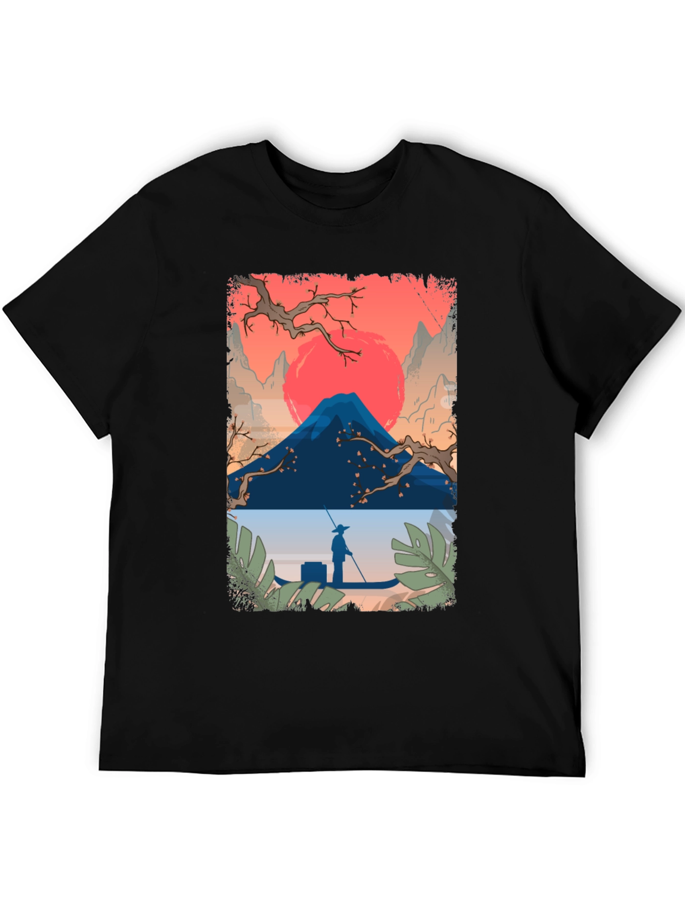 Japanese Landscape Graphic Tee - Black